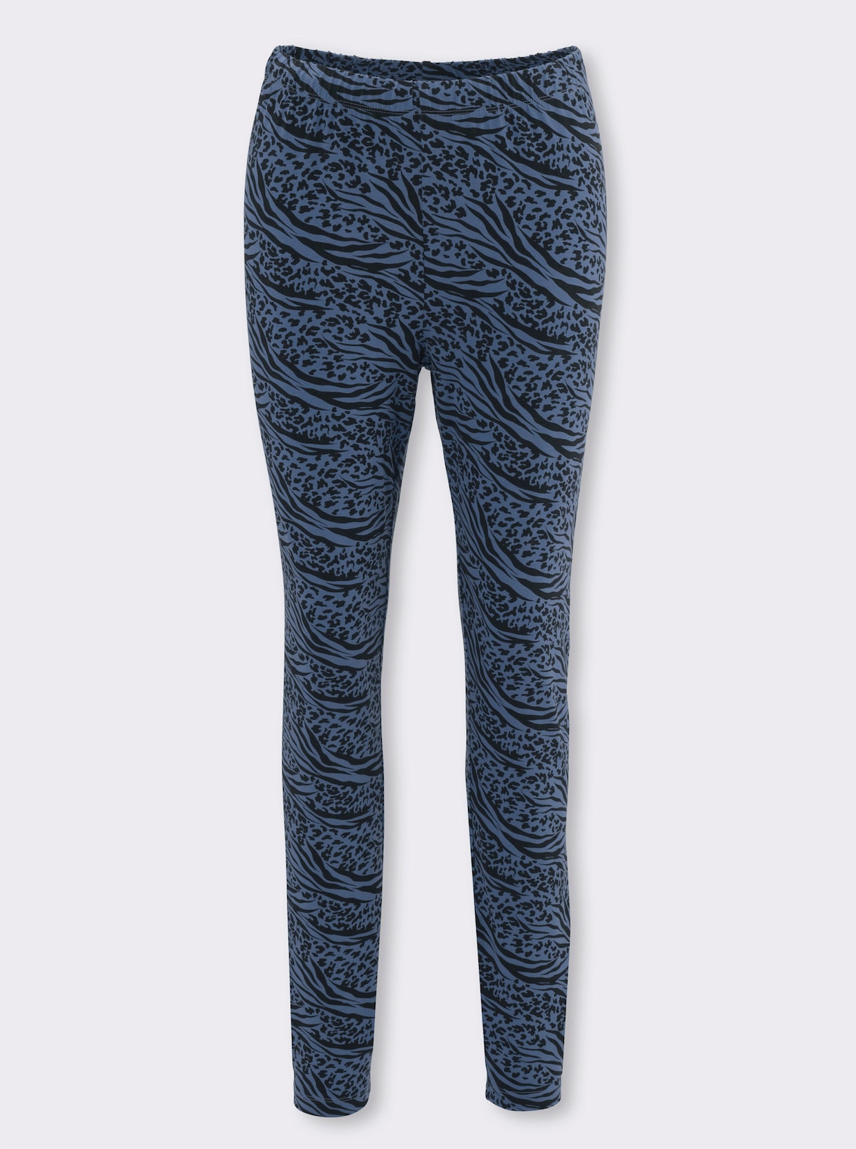 Leggings - jeansblau-schwarz-bedruckt