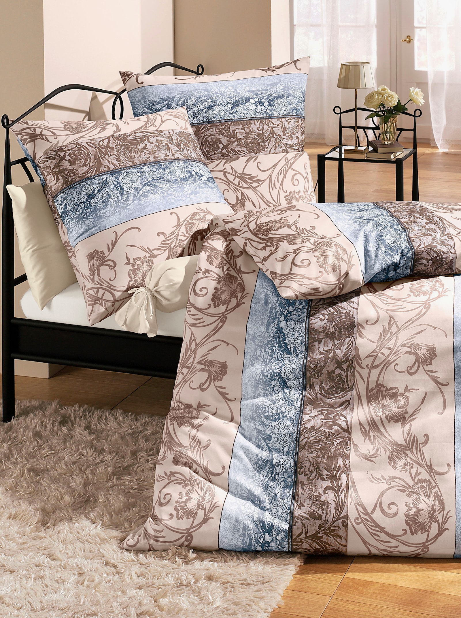 Irisette Bettwäsche - eisblau-grau