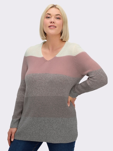Longpullover - hortensie-ecru-meliert