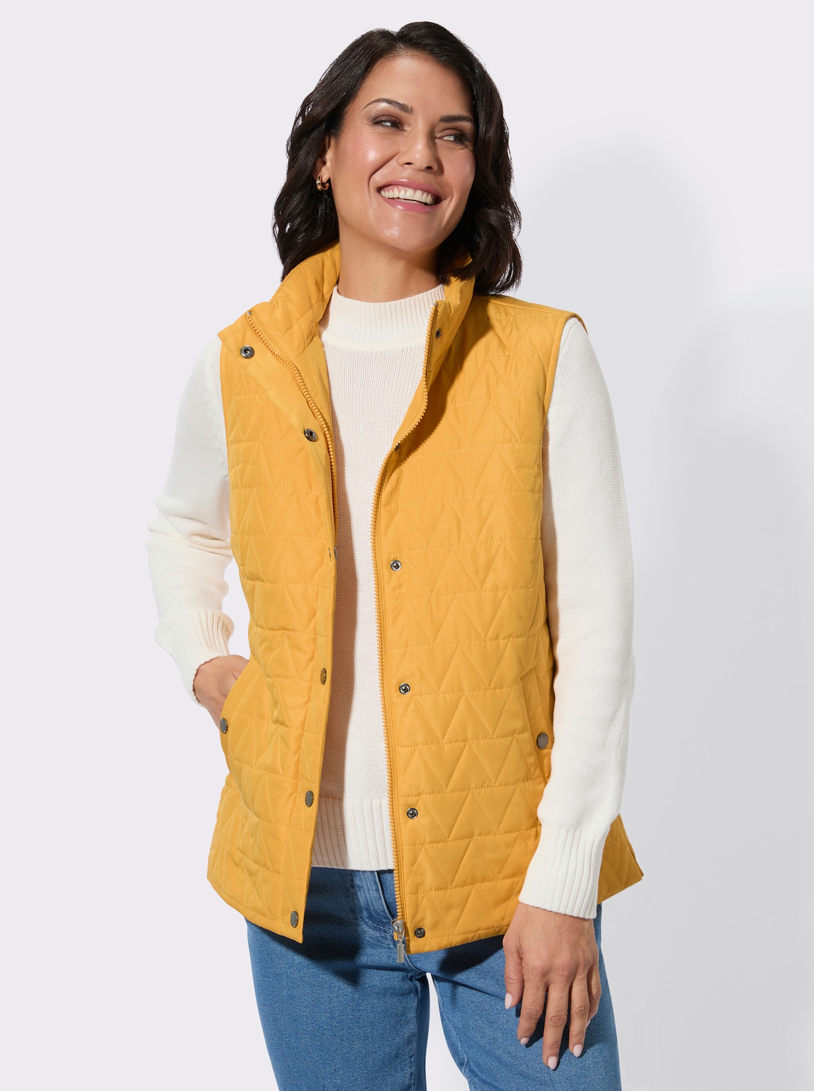 Steppweste mit Stehkragen - ocker