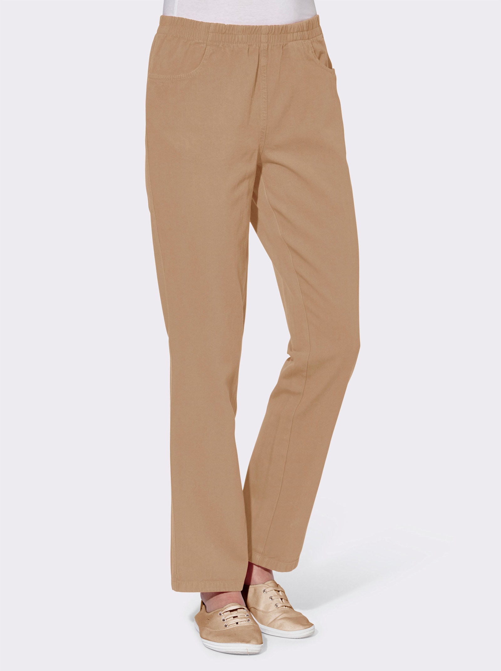 Comfortbroek van katoen - beige
