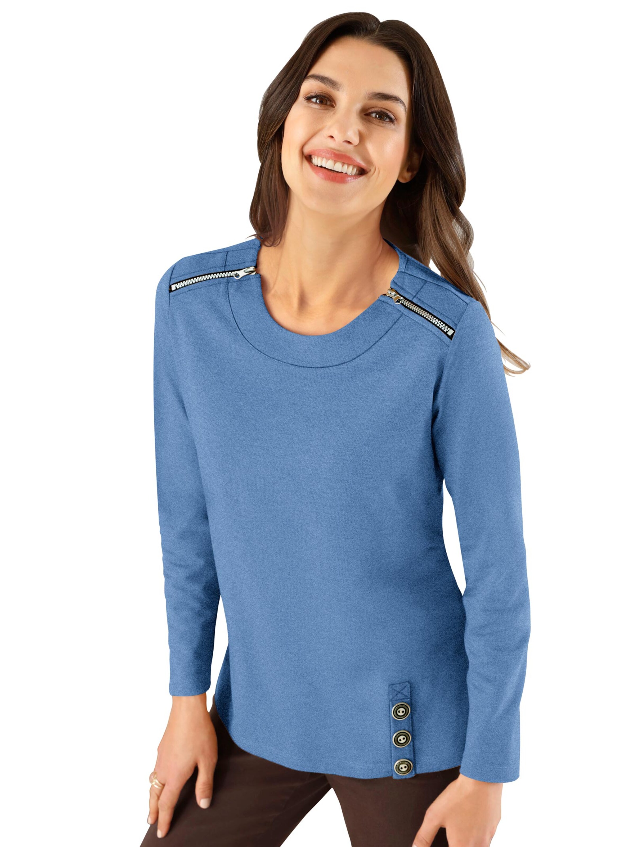 Shirt - blau-meliert