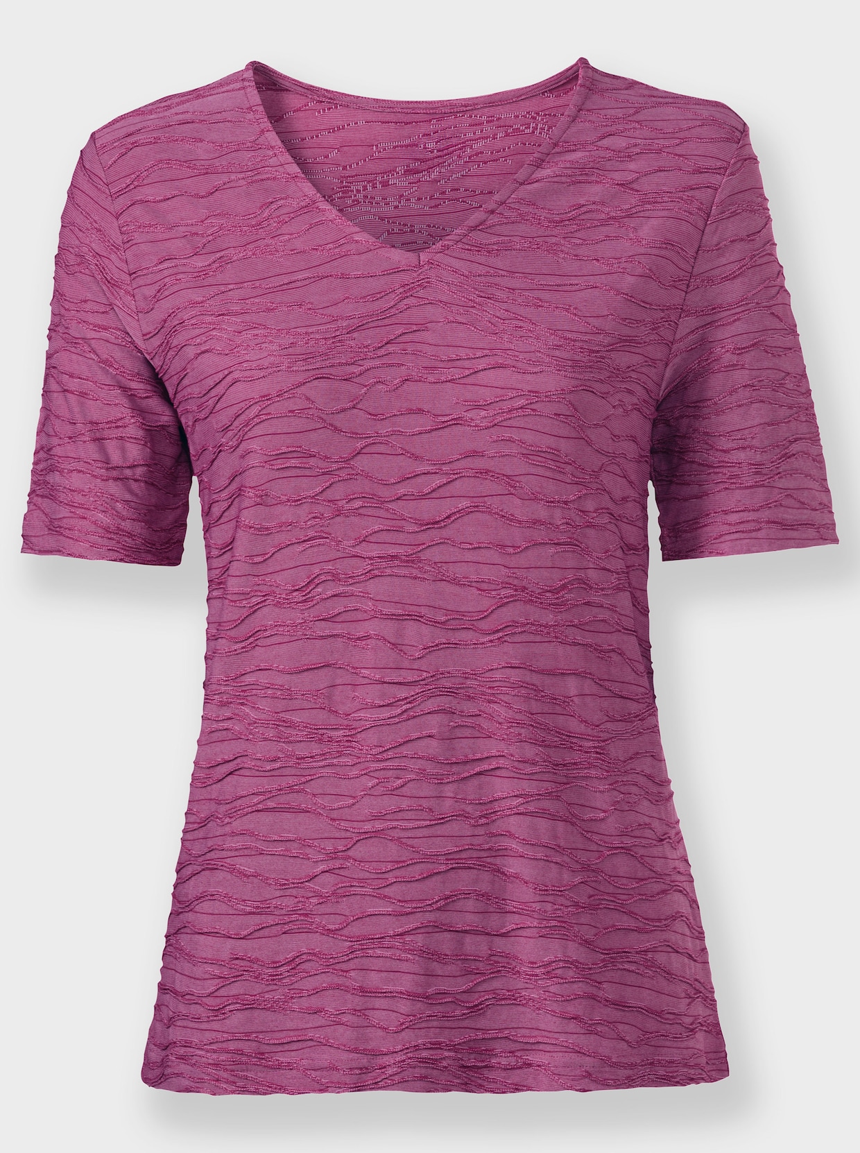 V-Shirt - magenta-meliert