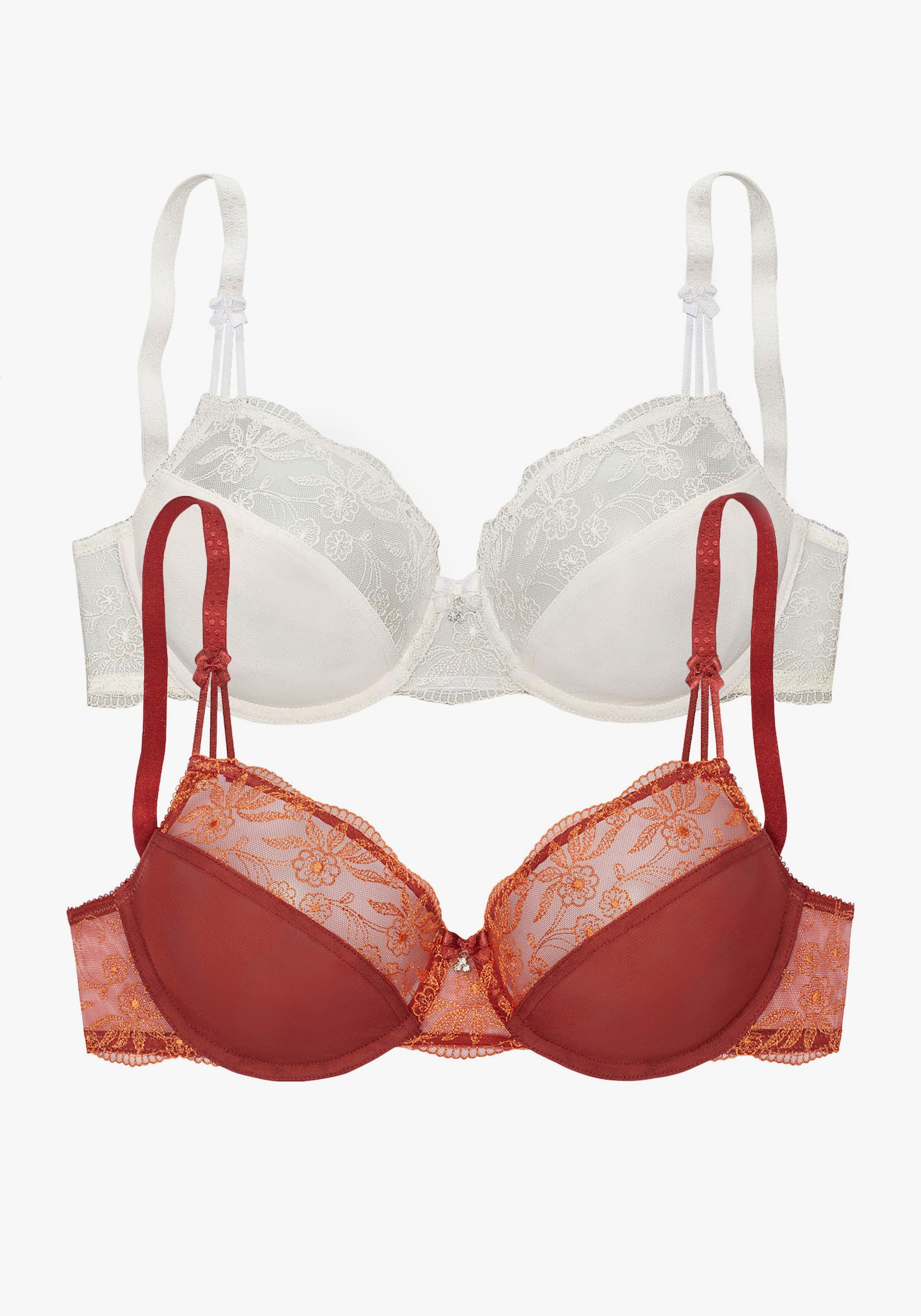 Nuance Bügel-BH - zimt-orange+creme