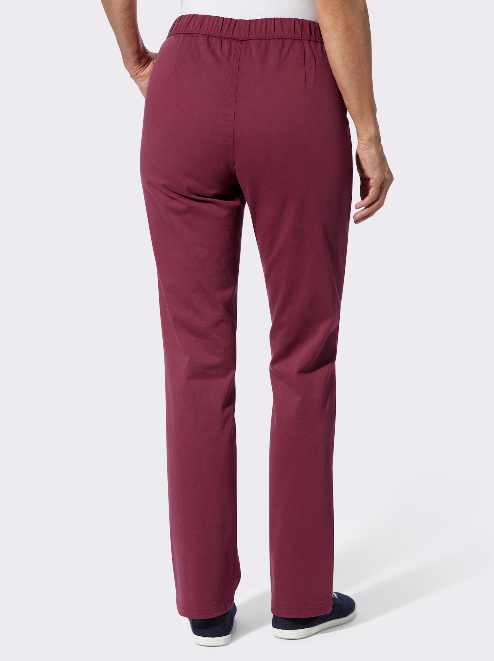 Schlupfjeans mit 2 Taschen vorne - bordeaux