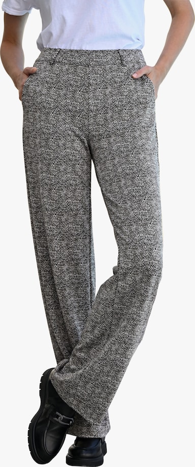 heine pantalon en jersey - motif chevron noir-écru