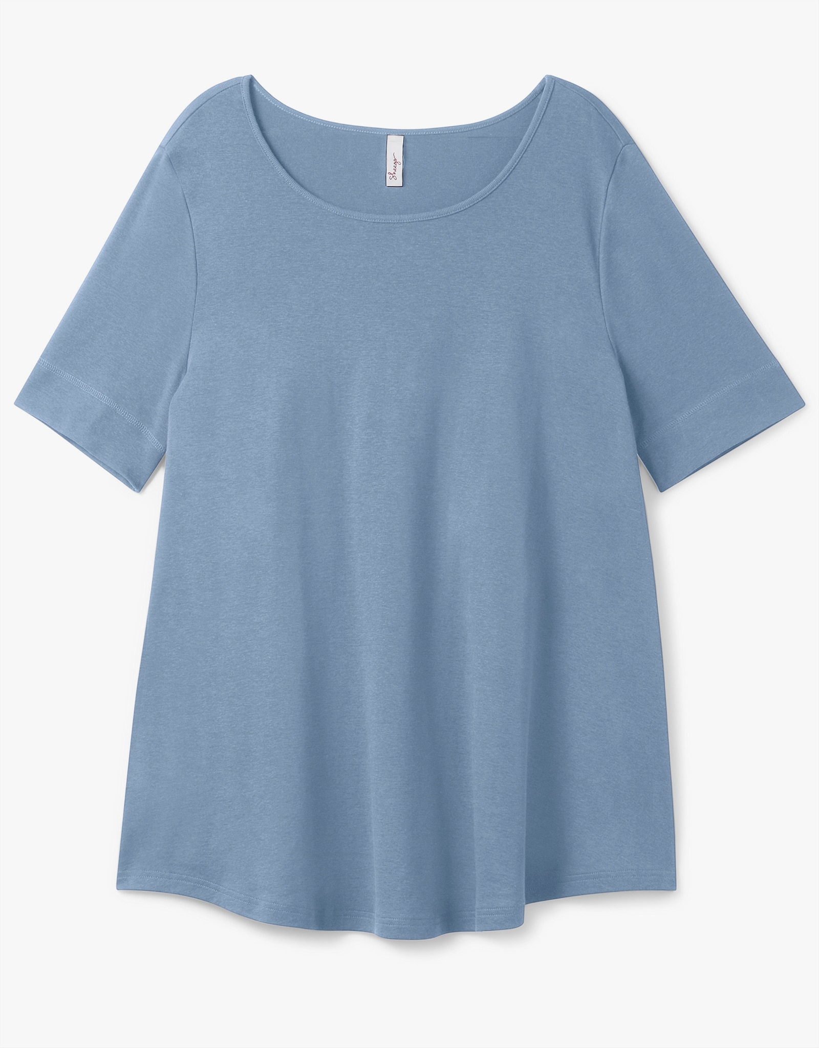 sheego Longshirt mit abgerundetem Saum - bleu