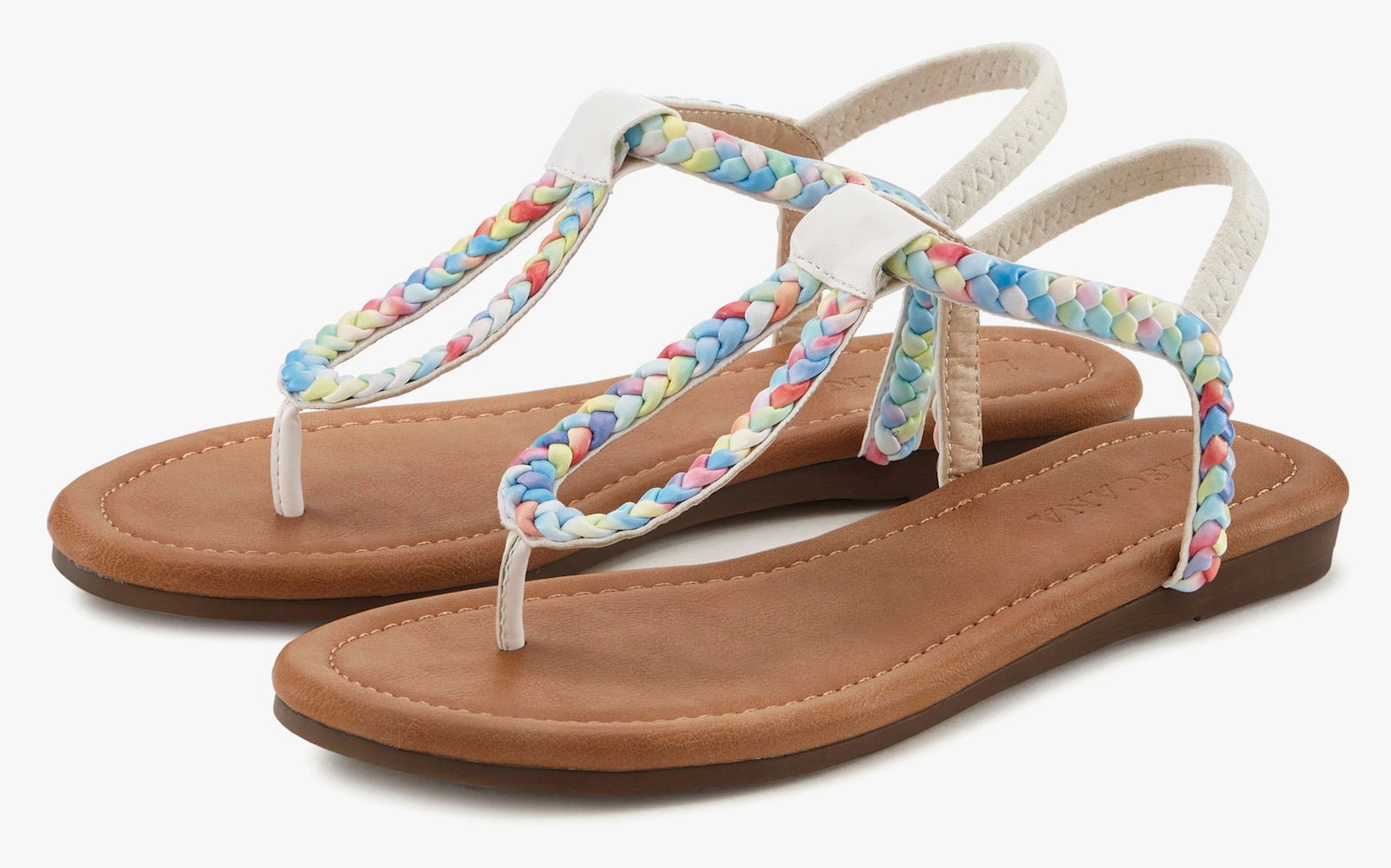 LASCANA Zehentrenner - beige / blau