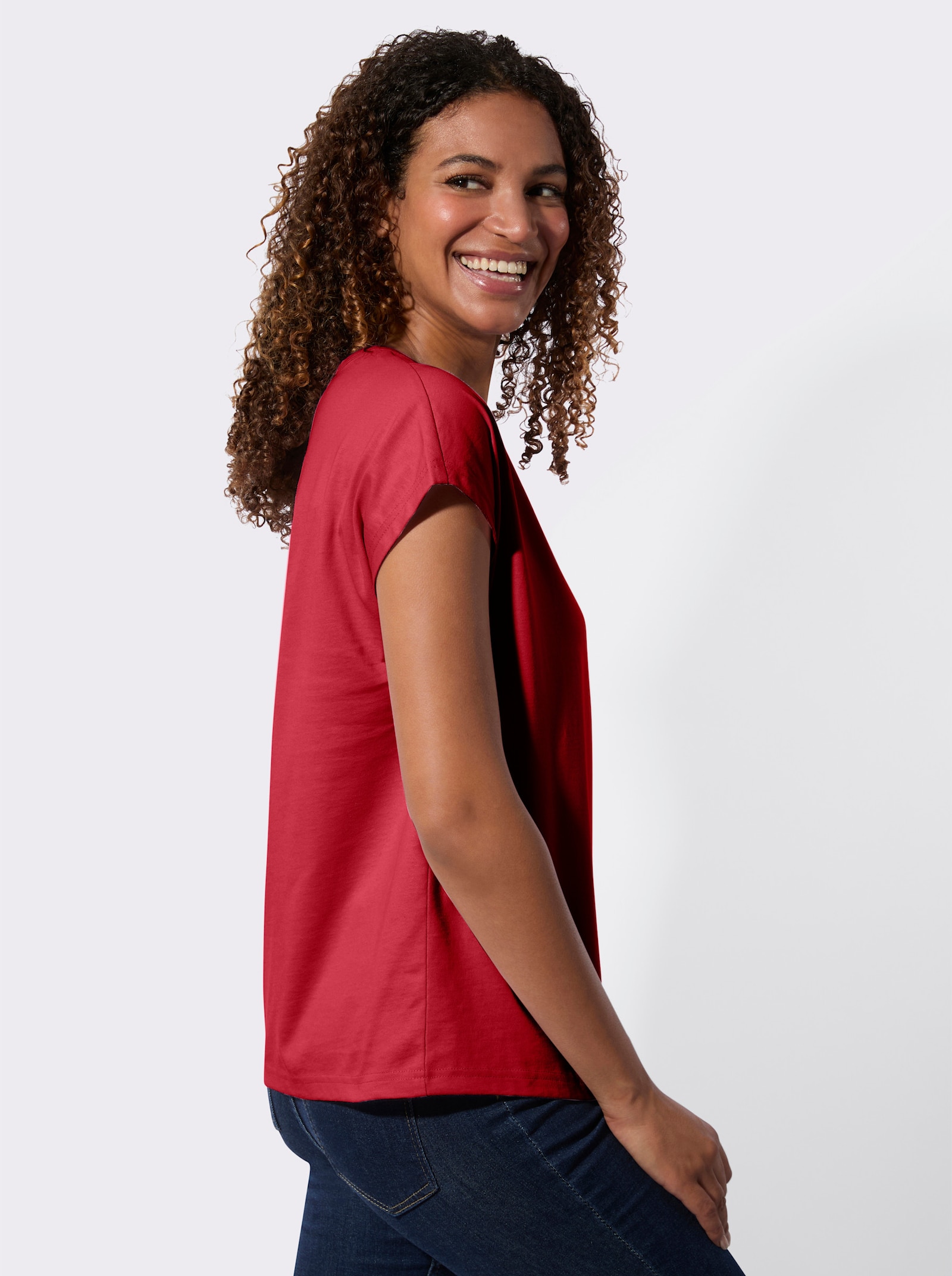 Tričko v balení po 2 ks - červená + ecru