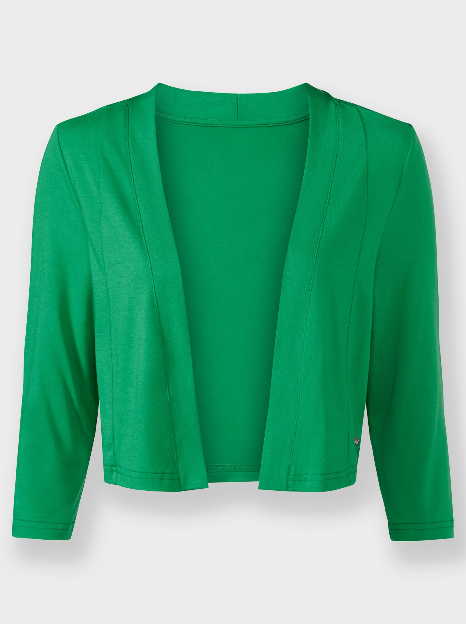 Shirtjacke in Bolero-Form - grasgrün