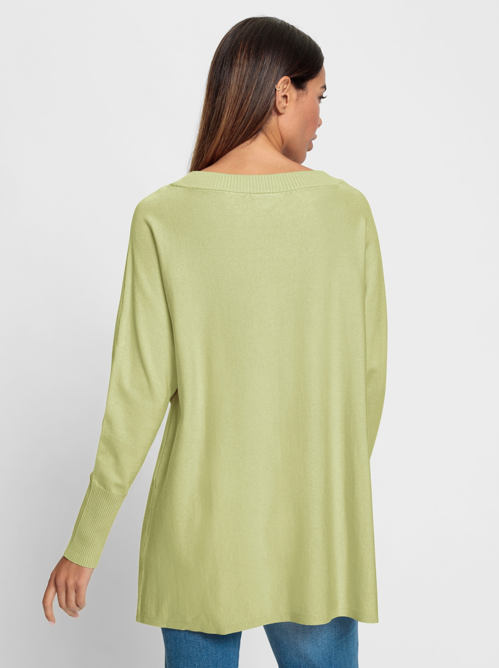 heine Pull évasé en tricot fin - vert pistache