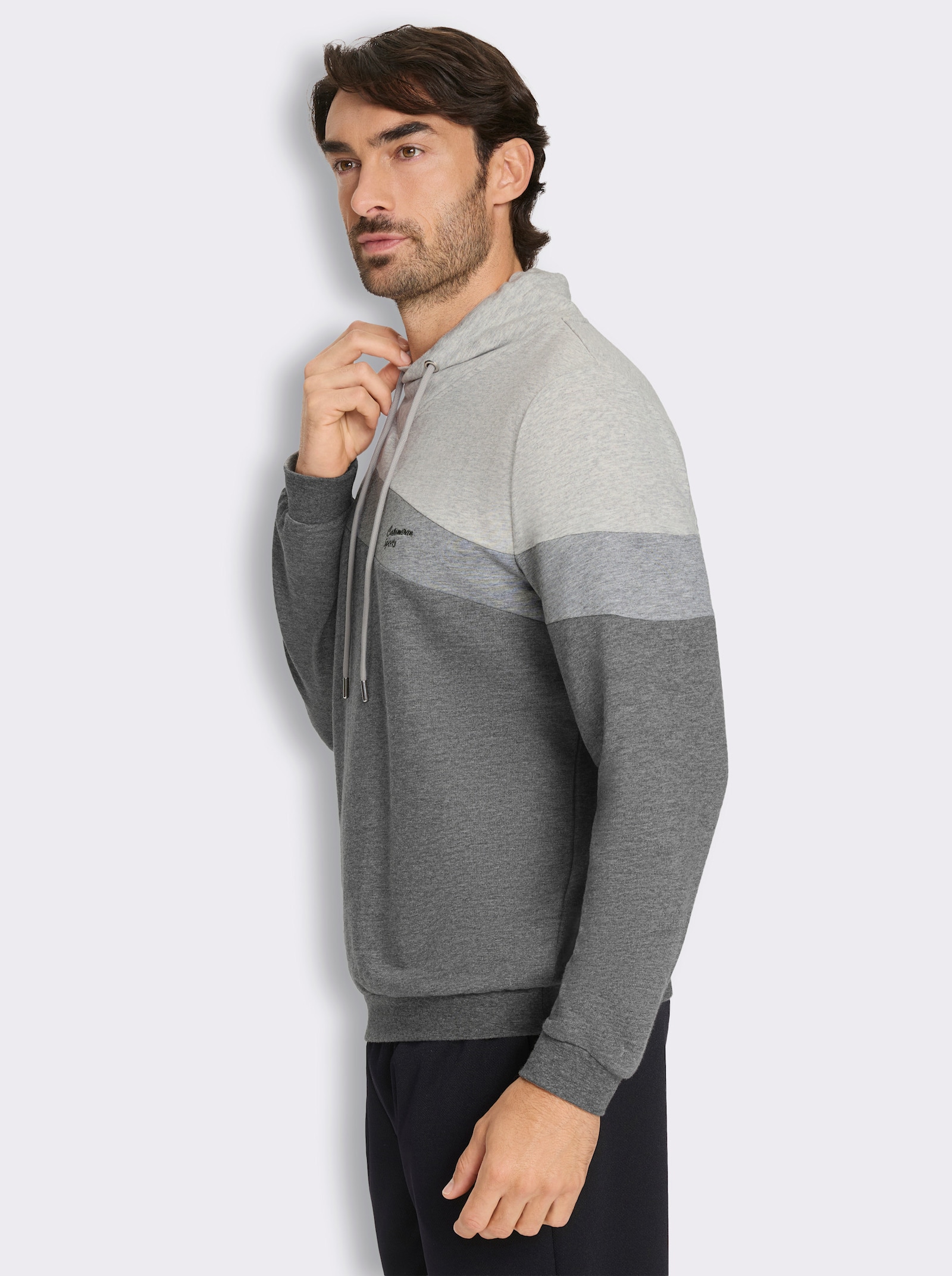 Catamaran Sports Sweatshirt mit weitenregulierbarem Kragen - anthrazit-hellgrau-meliert