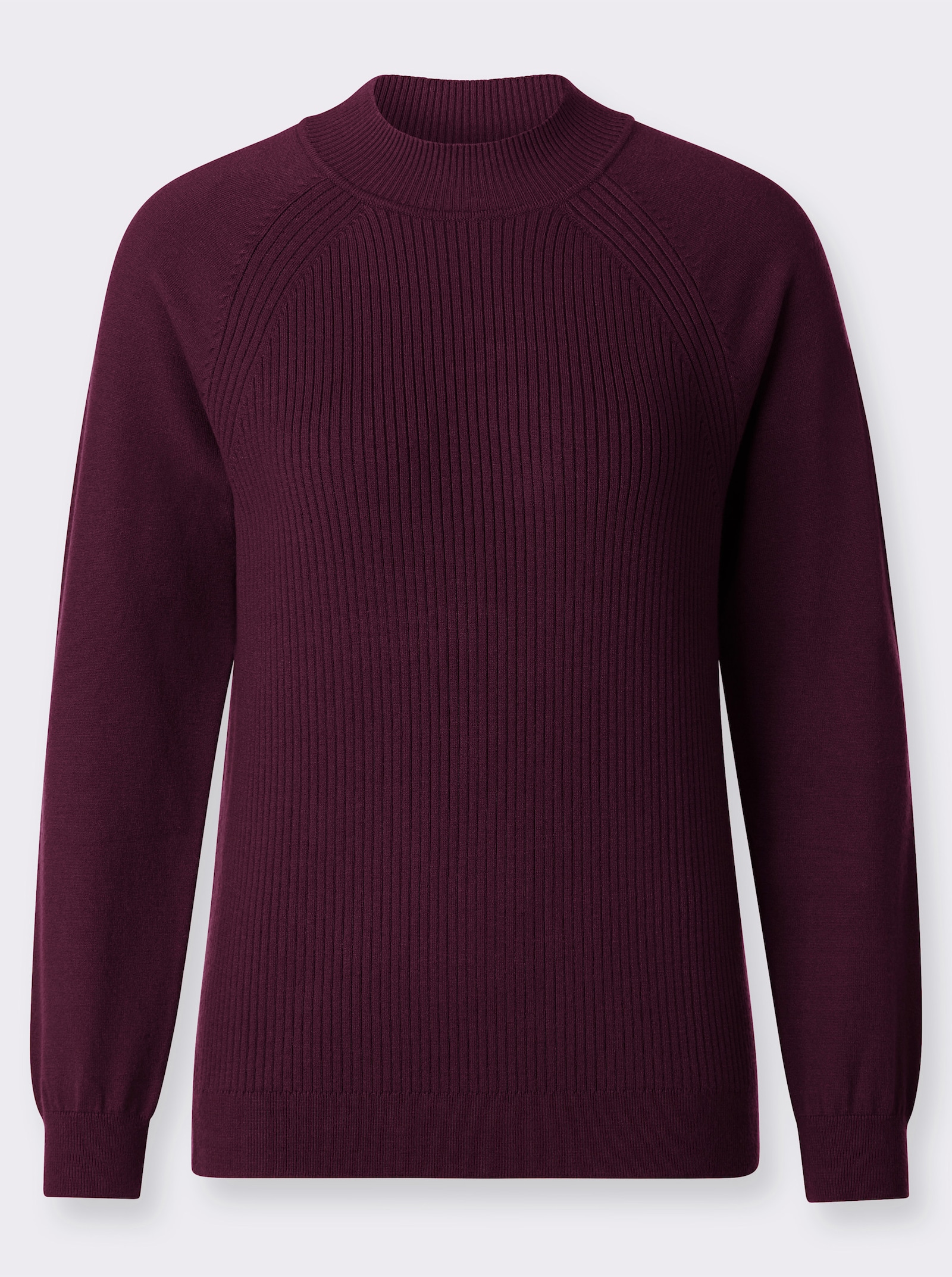 Stehkragenpullover mit Einstrick-Muster - burgund