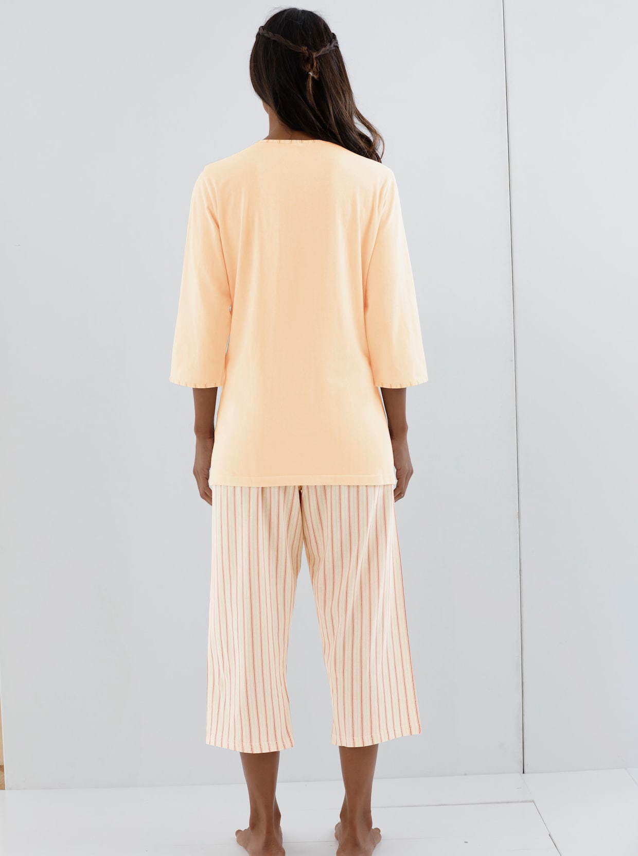 Ascafa Pyjama's - apricot + lindegroen