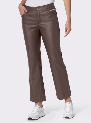 heine Ankle-Jeans mit Glanz-Beschichtung - schoko