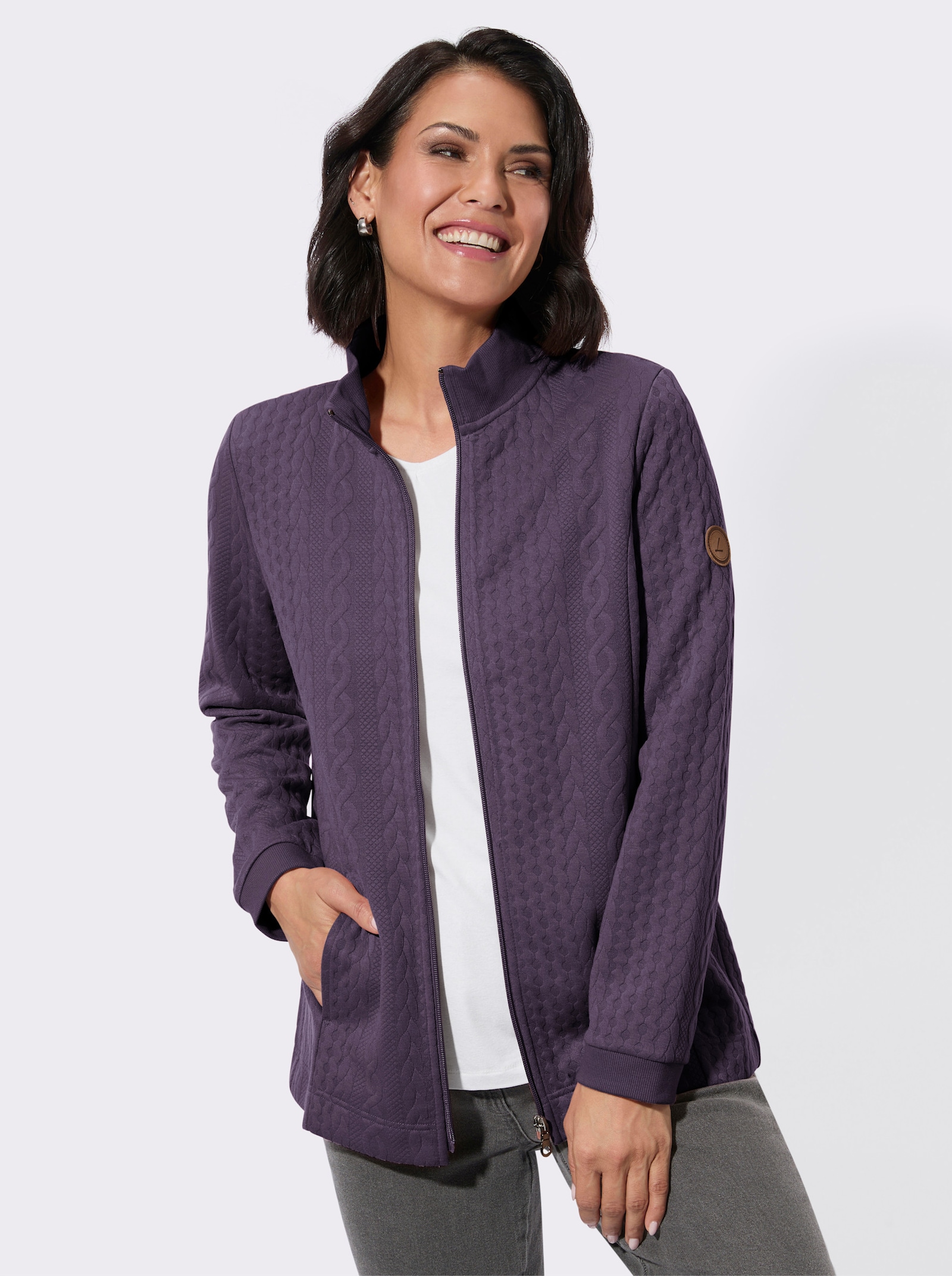 Shirtjacke mit Reißverschluss - feige