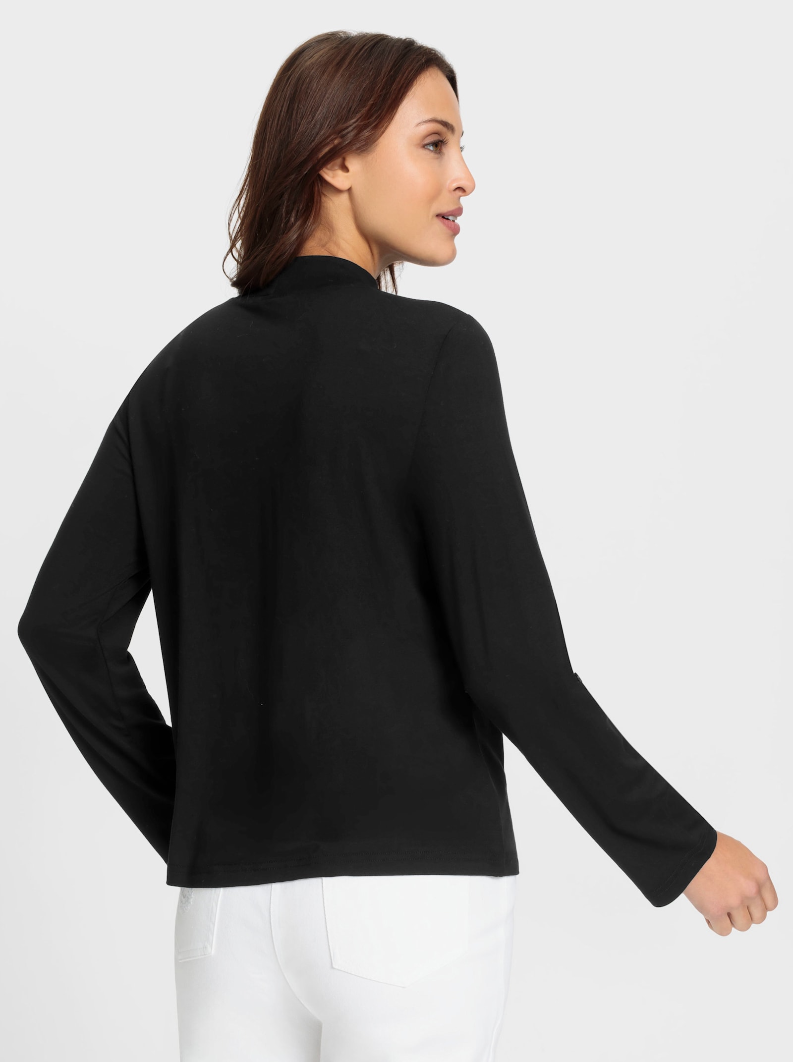 Shirt mit silberfarbigem Druck - schwarz