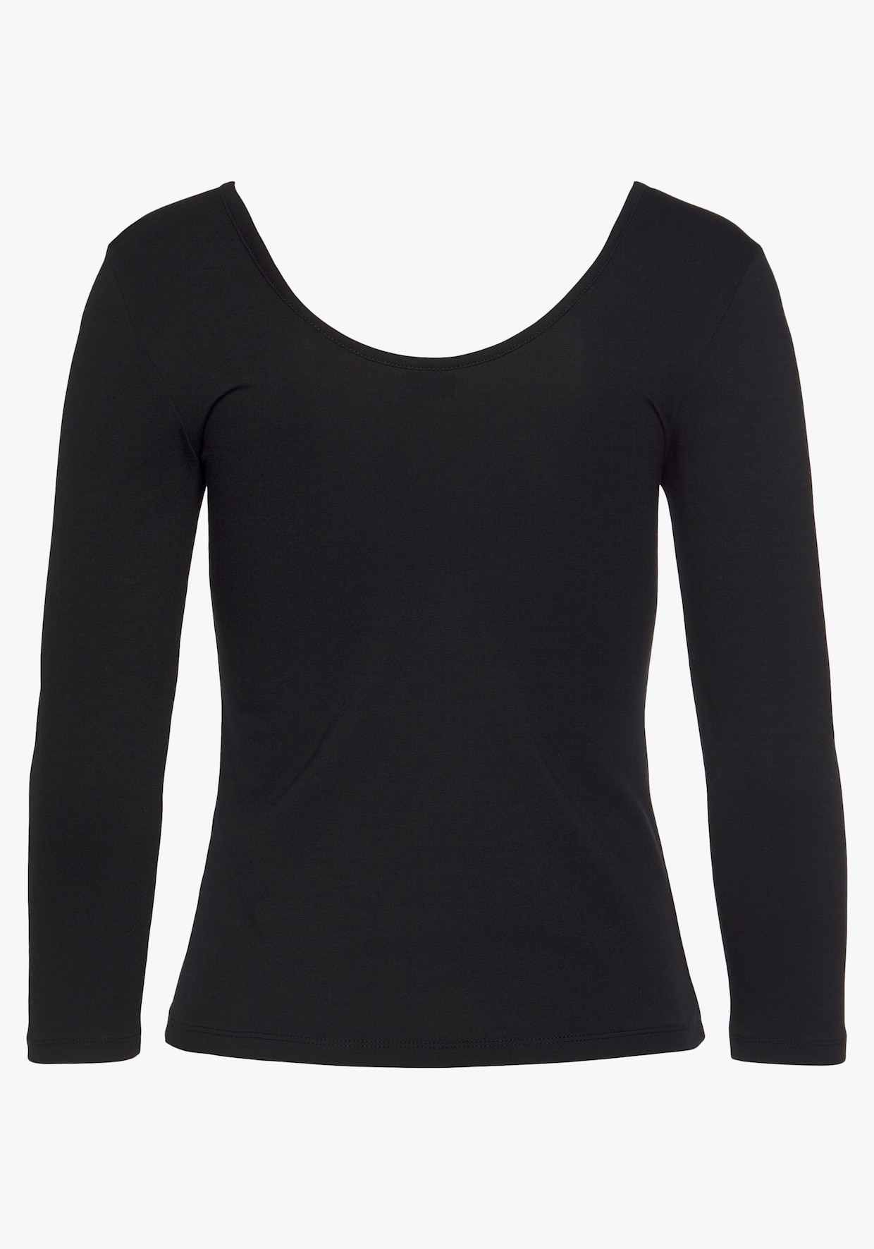 LASCANA Langarmshirt - schwarz