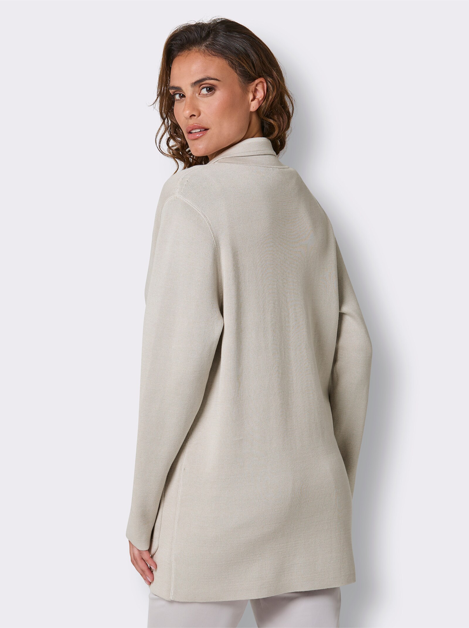 CREATION L PREMIUM Wendejacke im Marine-Stil - hellgrau-champagner-geringelt