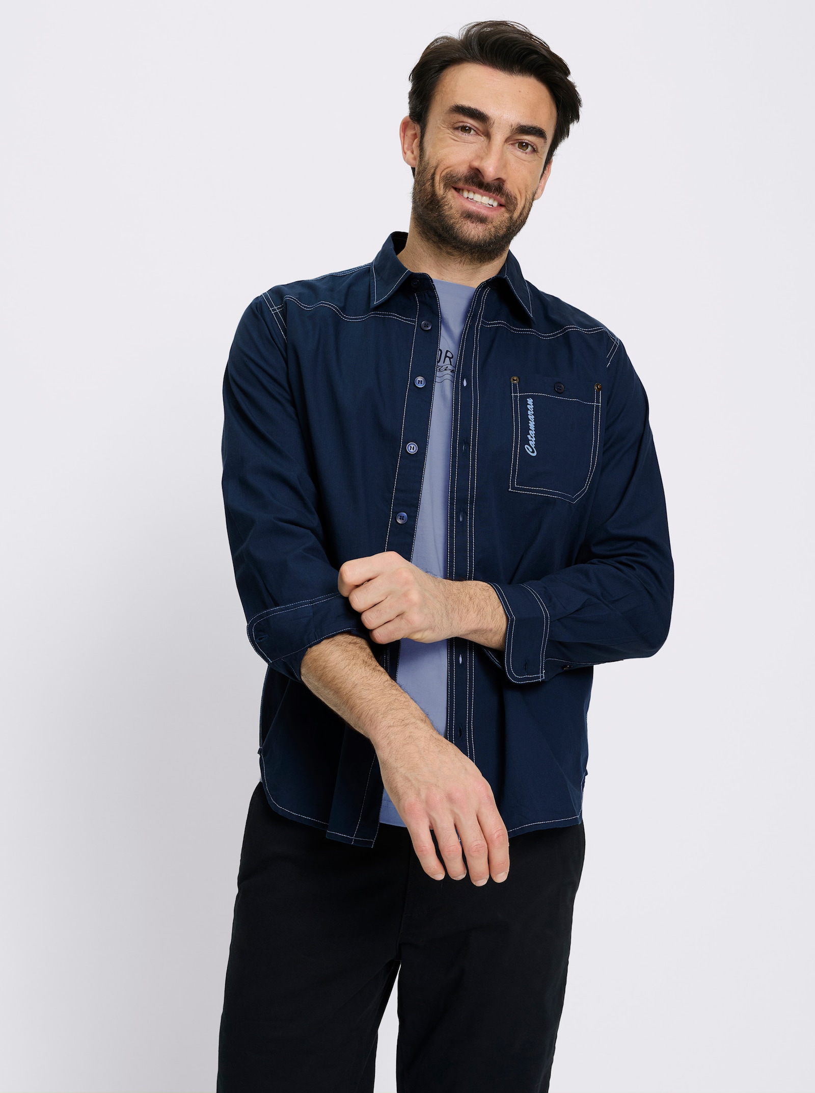 Catamaran Hemd mit Shirt im Set - dunkelblau + bleu