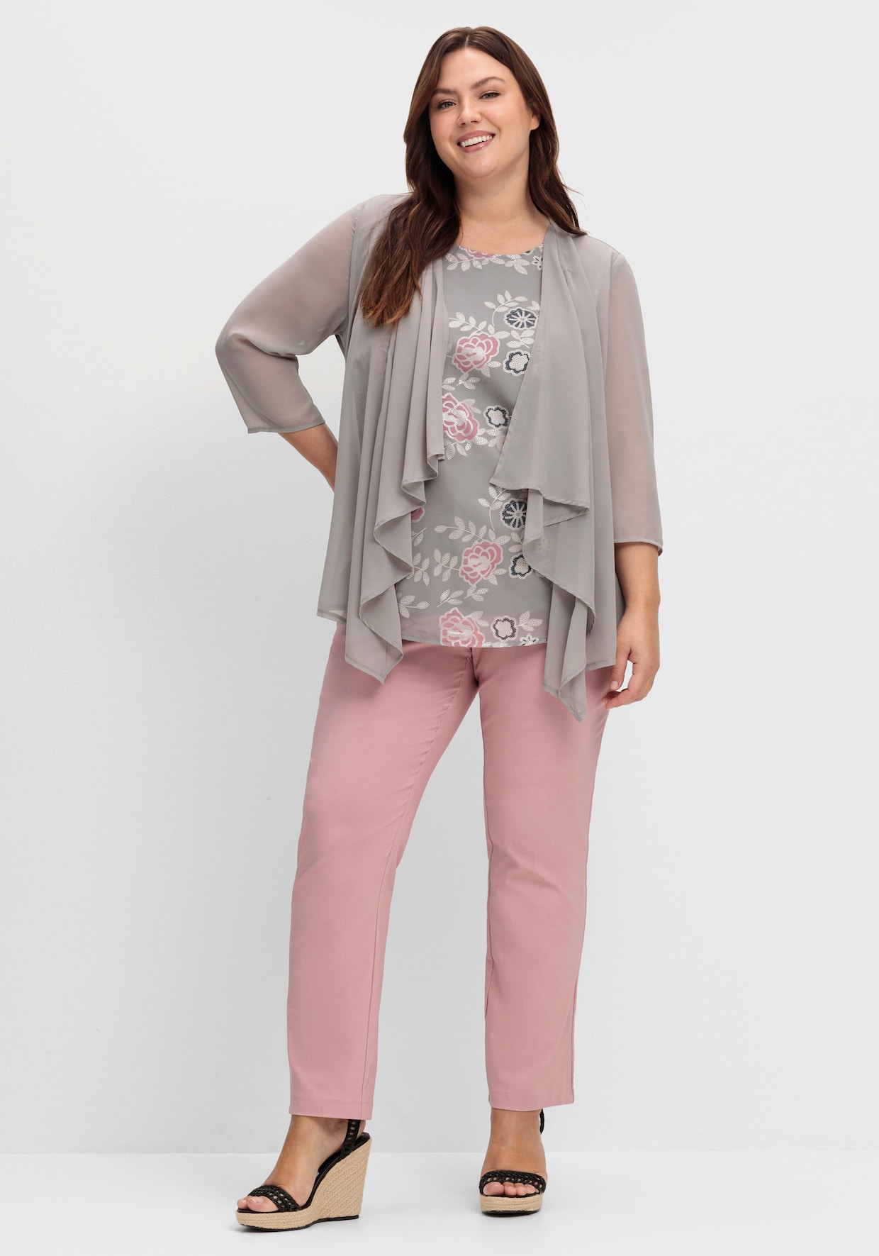 Bengalinhose mit Schmetterlings-Stickerei - hortensie