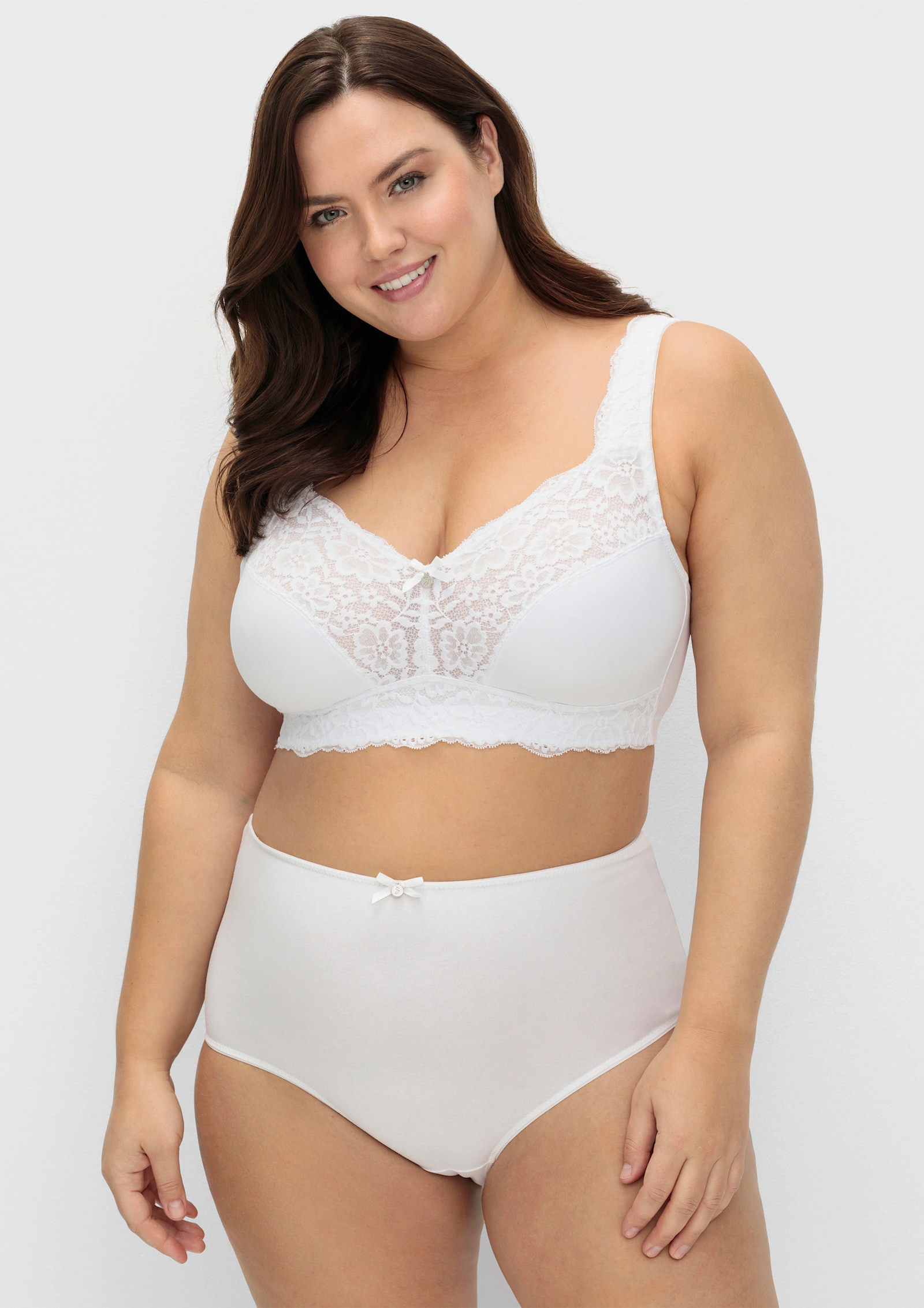 sheego Beha zonder beugel met stretch - wit