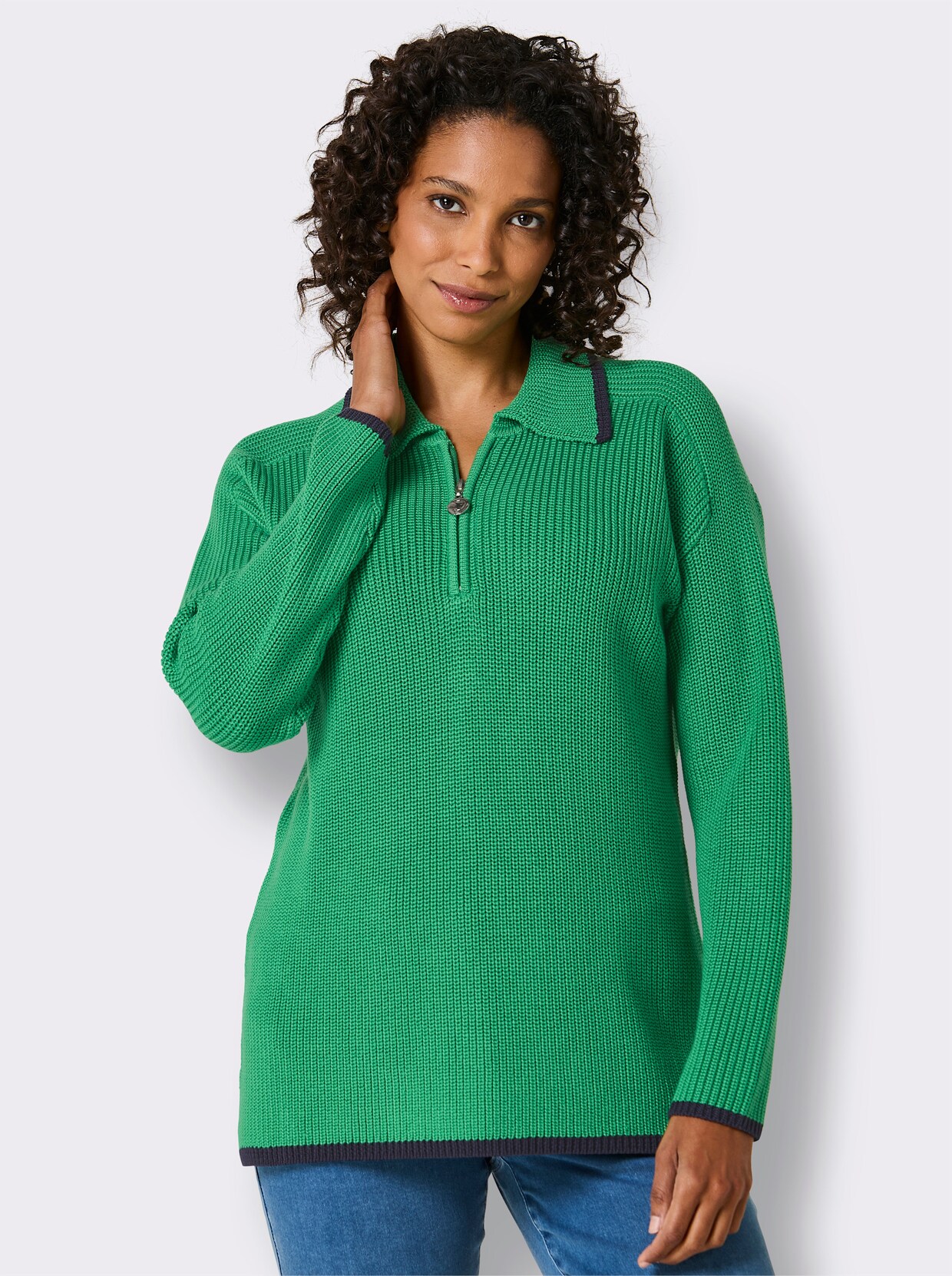 CREATION L PREMIUM Polopullover - grasgrün