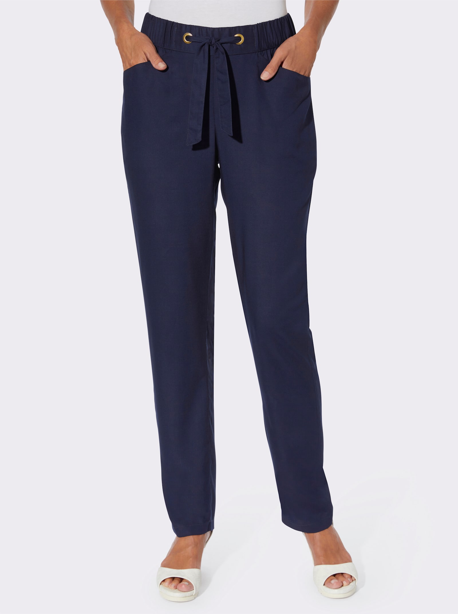 Broek met comfortband - marine