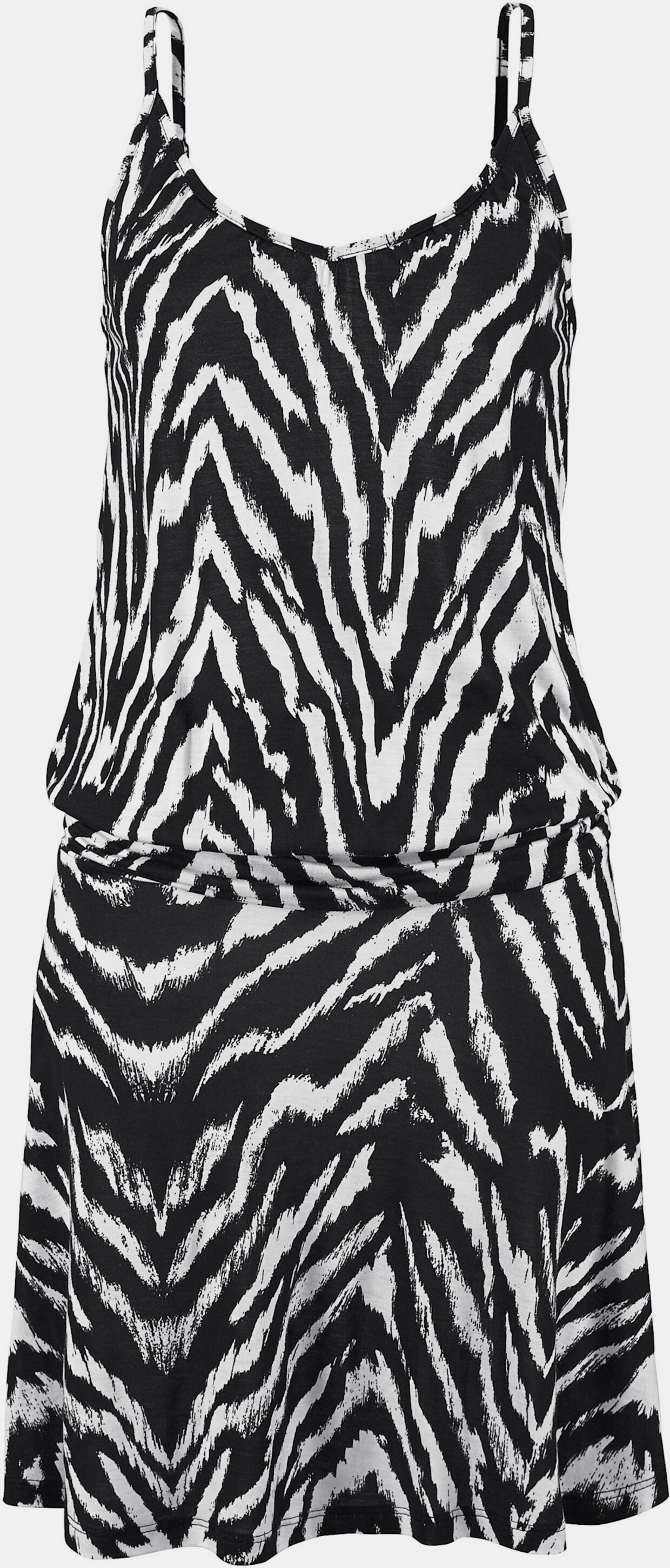 Beachtime Strandkleid - schwarz-weiß-bedruckt