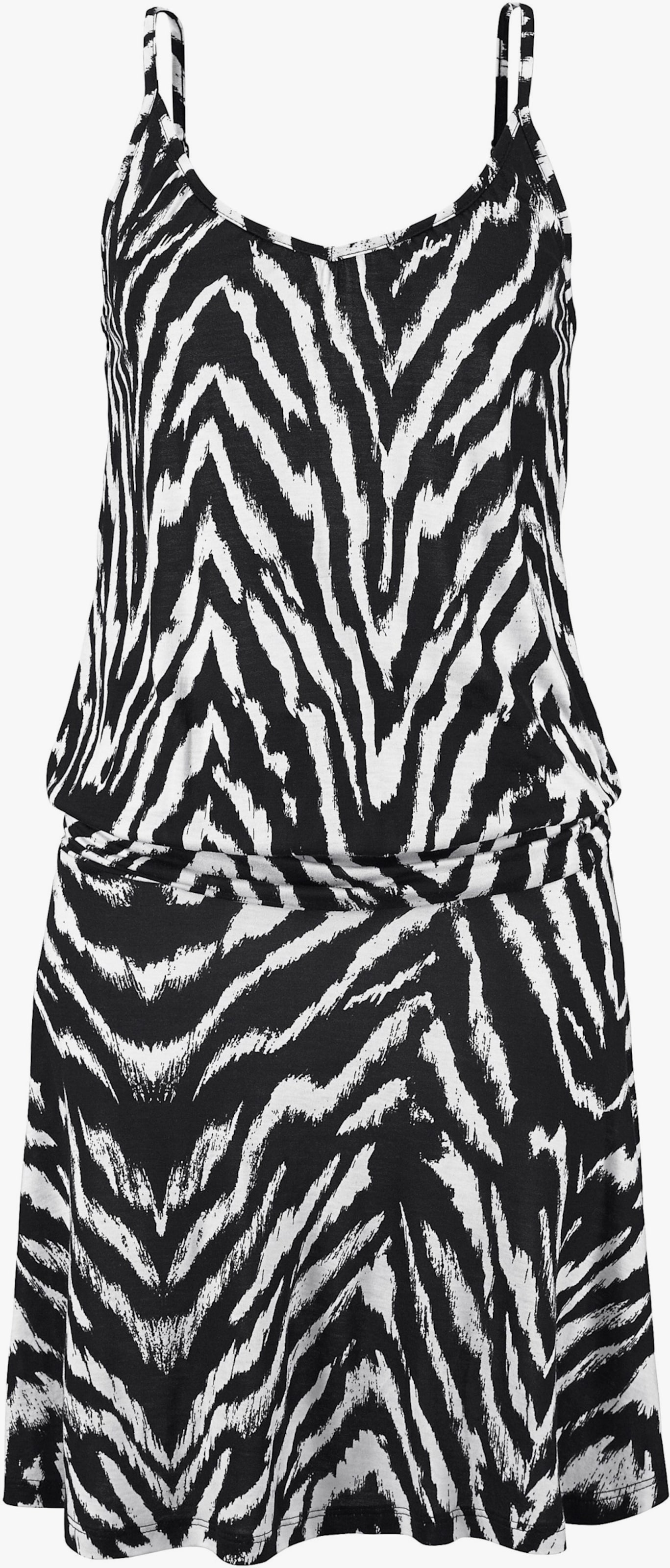 Beachtime Strandkleid - schwarz-weiss-bedruckt
