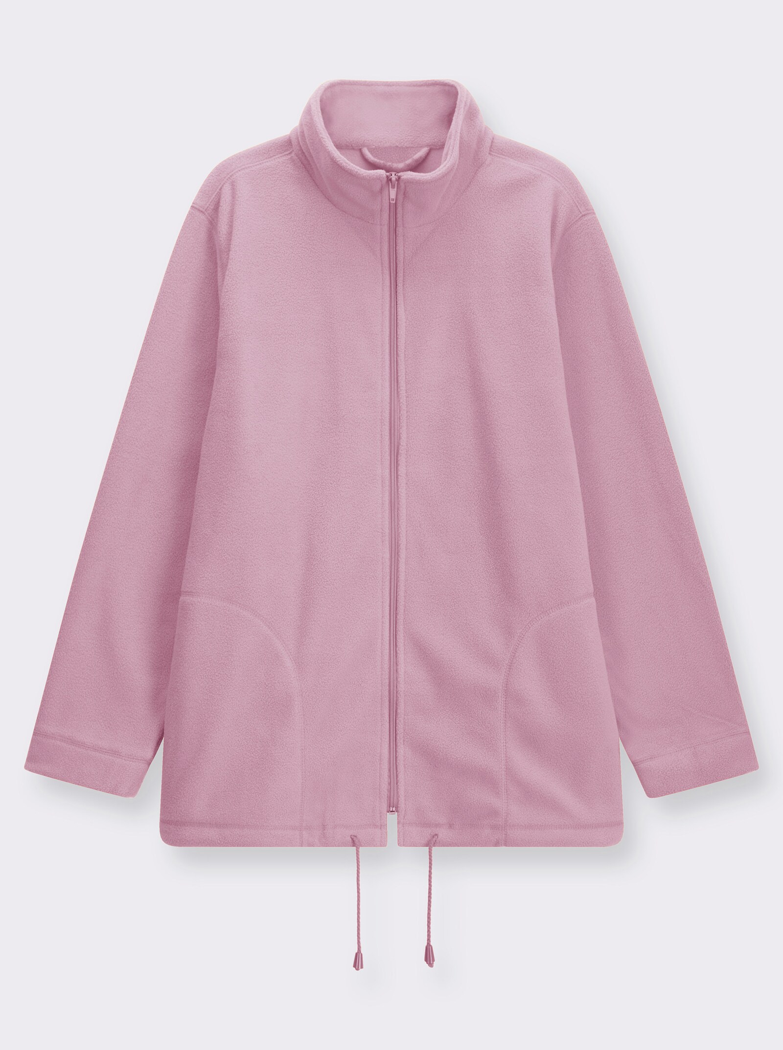 Fleecejacke Kordeldurchzug am Saum - rosé