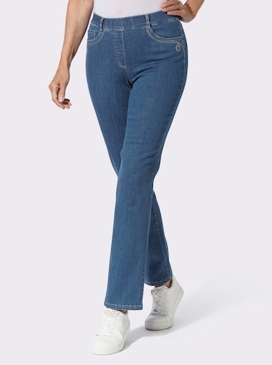 Jeans mit Rundum-Dehnbund - blue-stone-washed