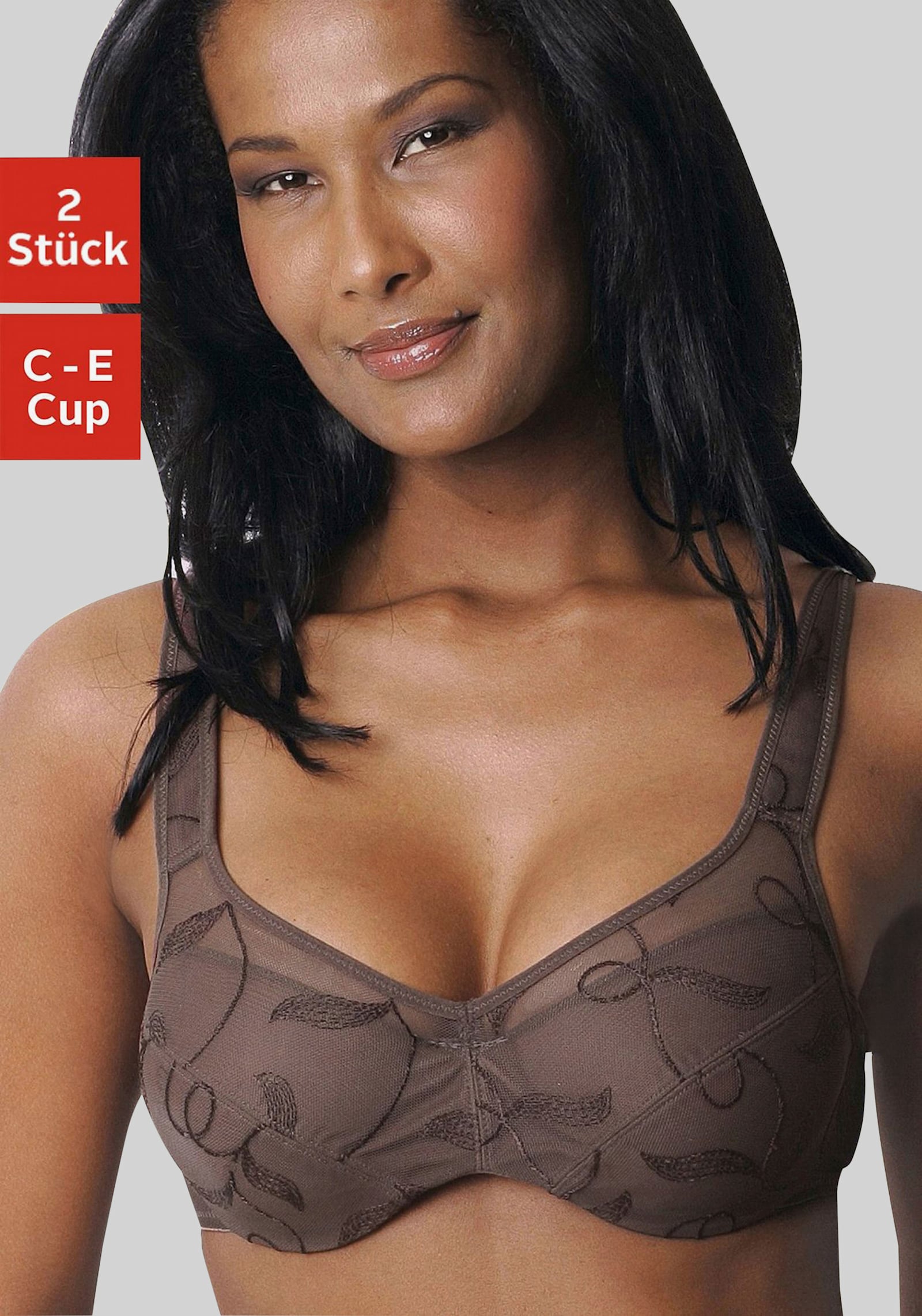 petite fleur Minimizer-BH - mocha-mousse+weiß