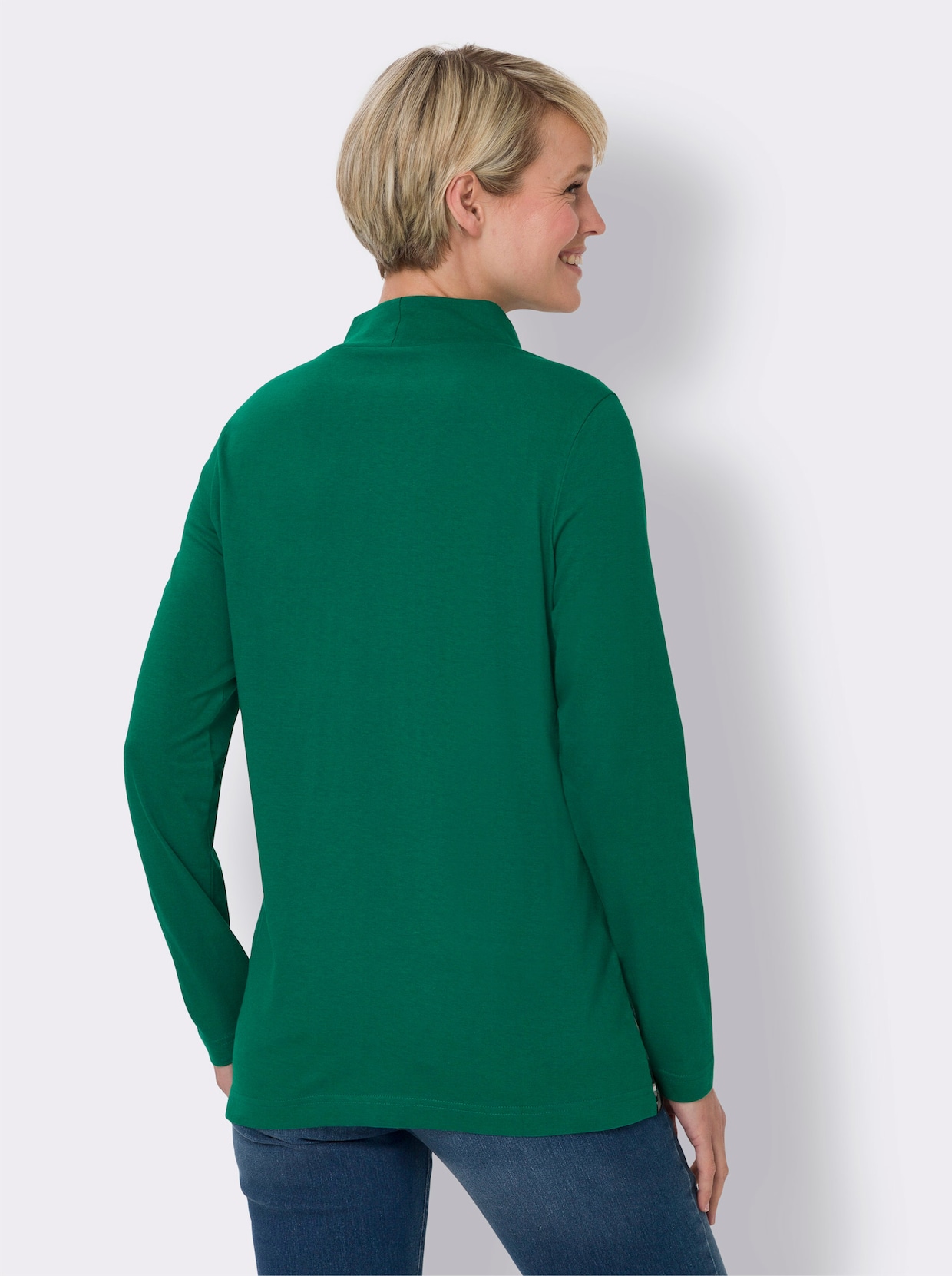 Shirt met opstaande kraag - groen