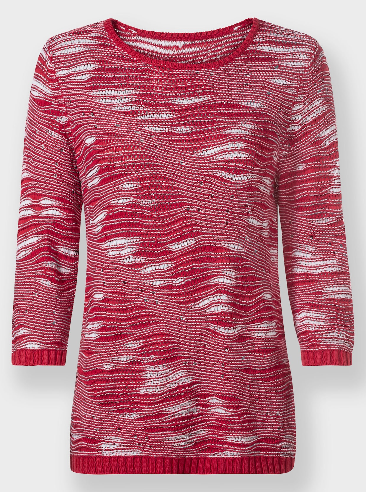 3/4 Arm-Pullover - erdbeere-gemustert