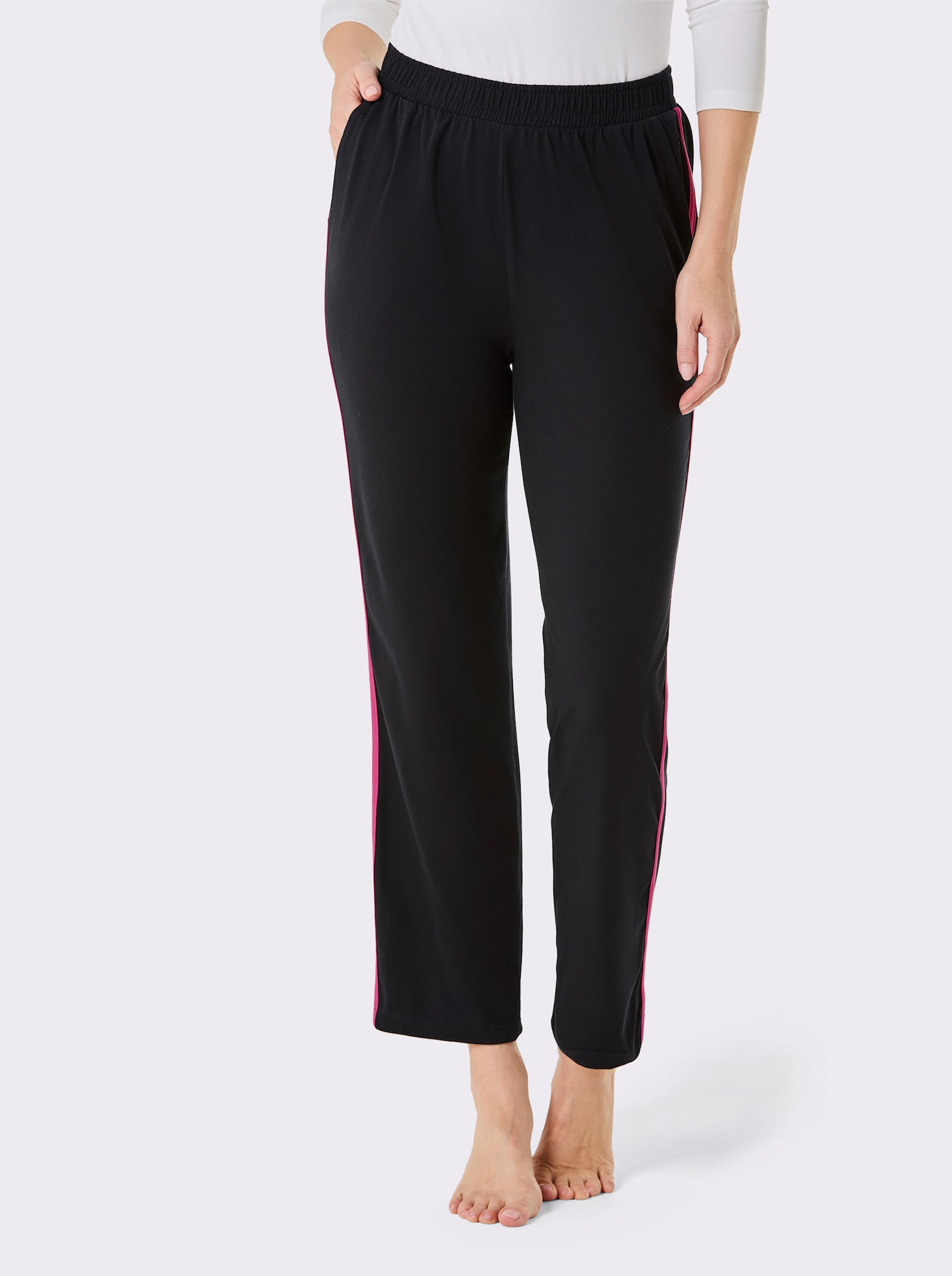 feel good Hosen - schwarz + fuchsia