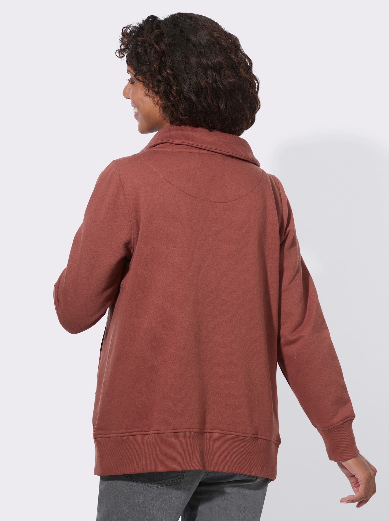  Shirtjacke mit Reißverschluss - rotbraun