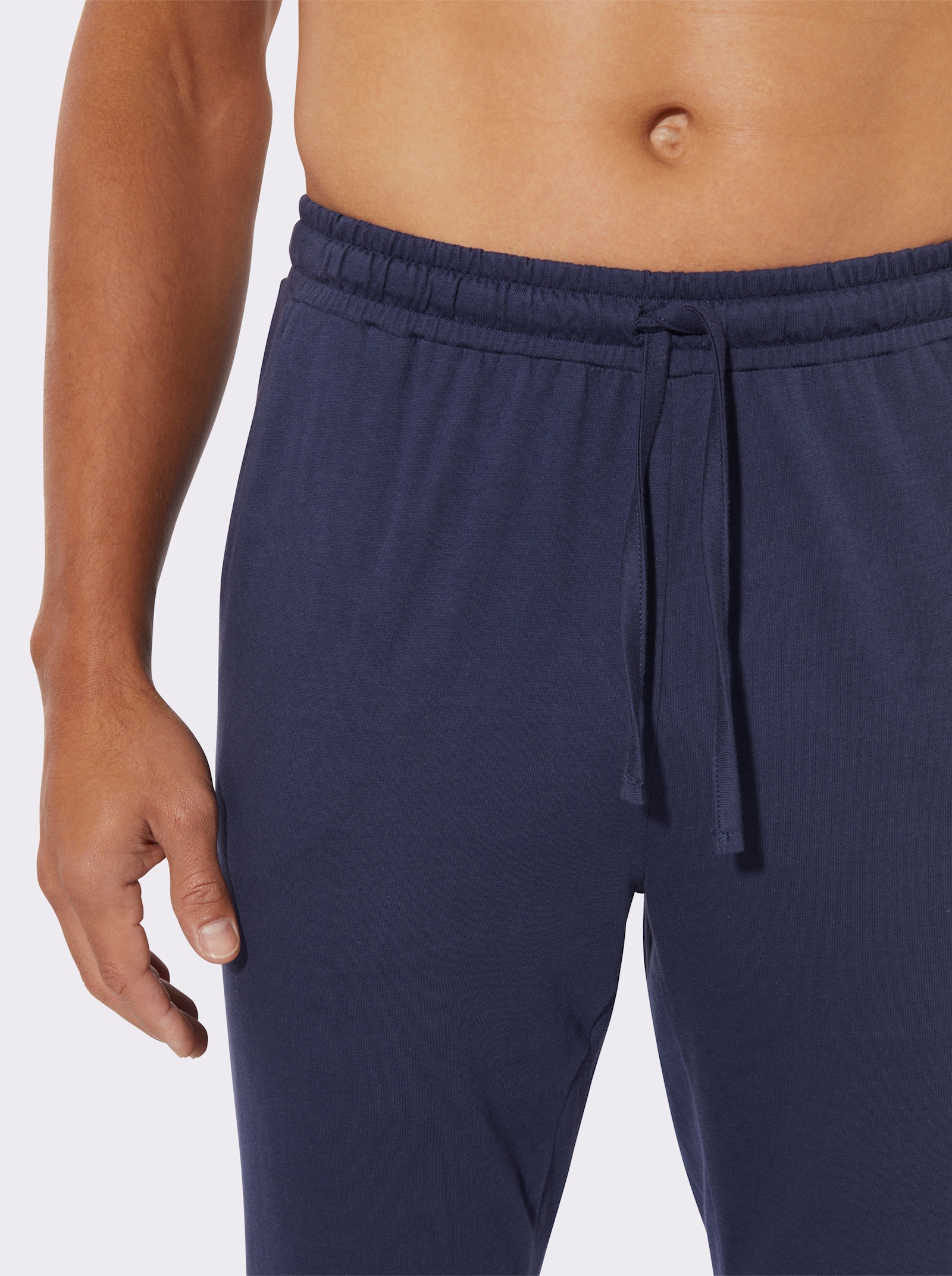 Jerseyhose mit elastischen Rippbündchen - marine