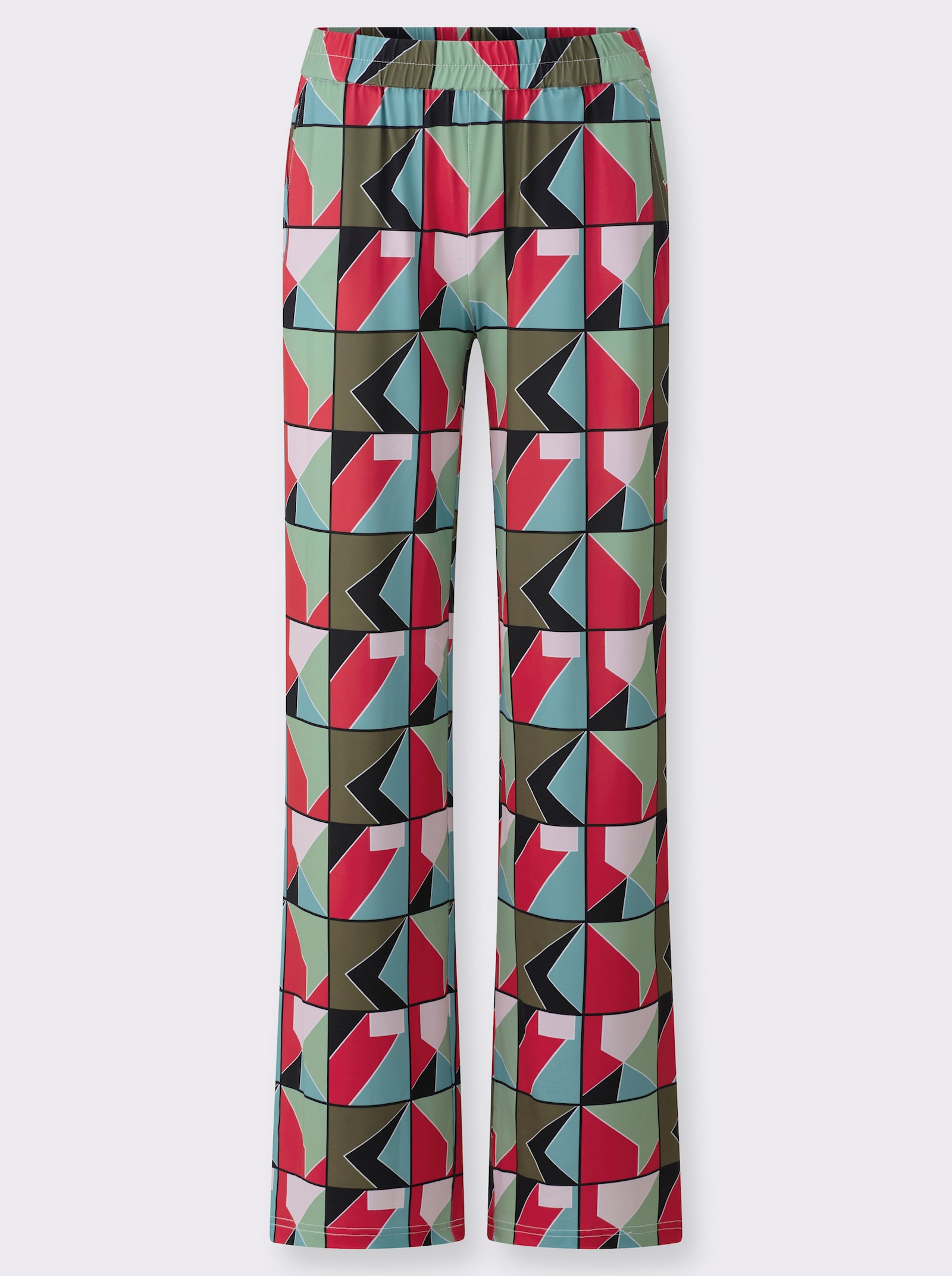 heine Schlupfhose in Stretch-Qualität - pink-schwarz-bedruckt