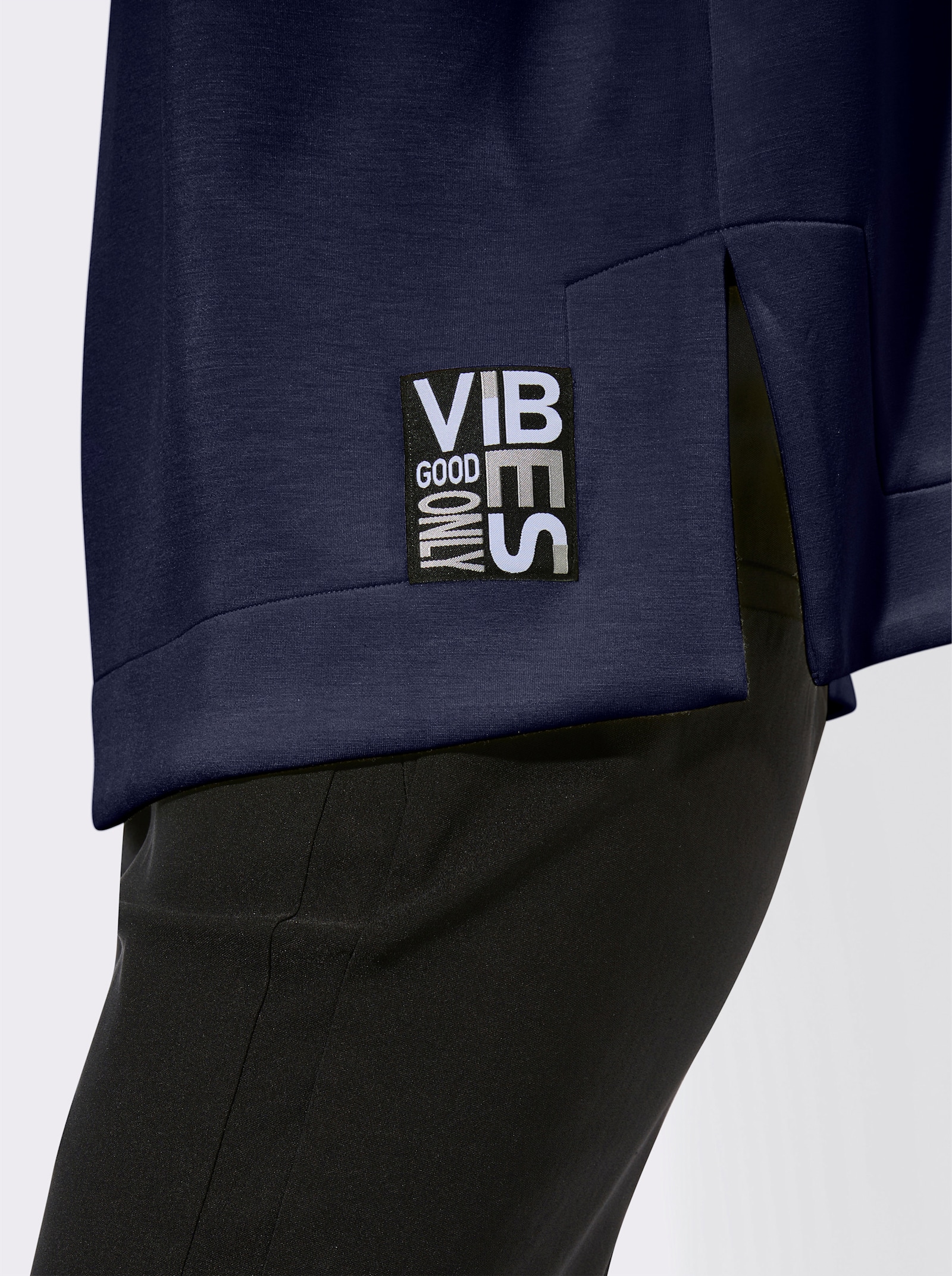 Sweatshirt mit Seitenschlitzen - marine