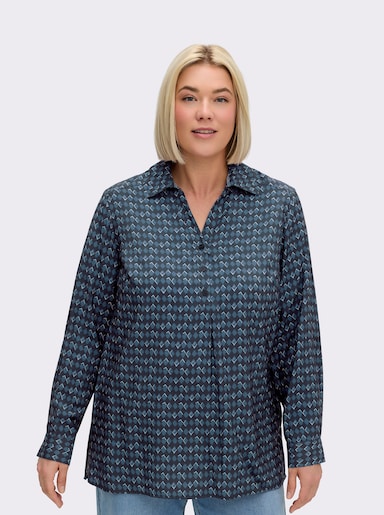 sheego Tunika - tiefblau-dunkelblau-bedruckt