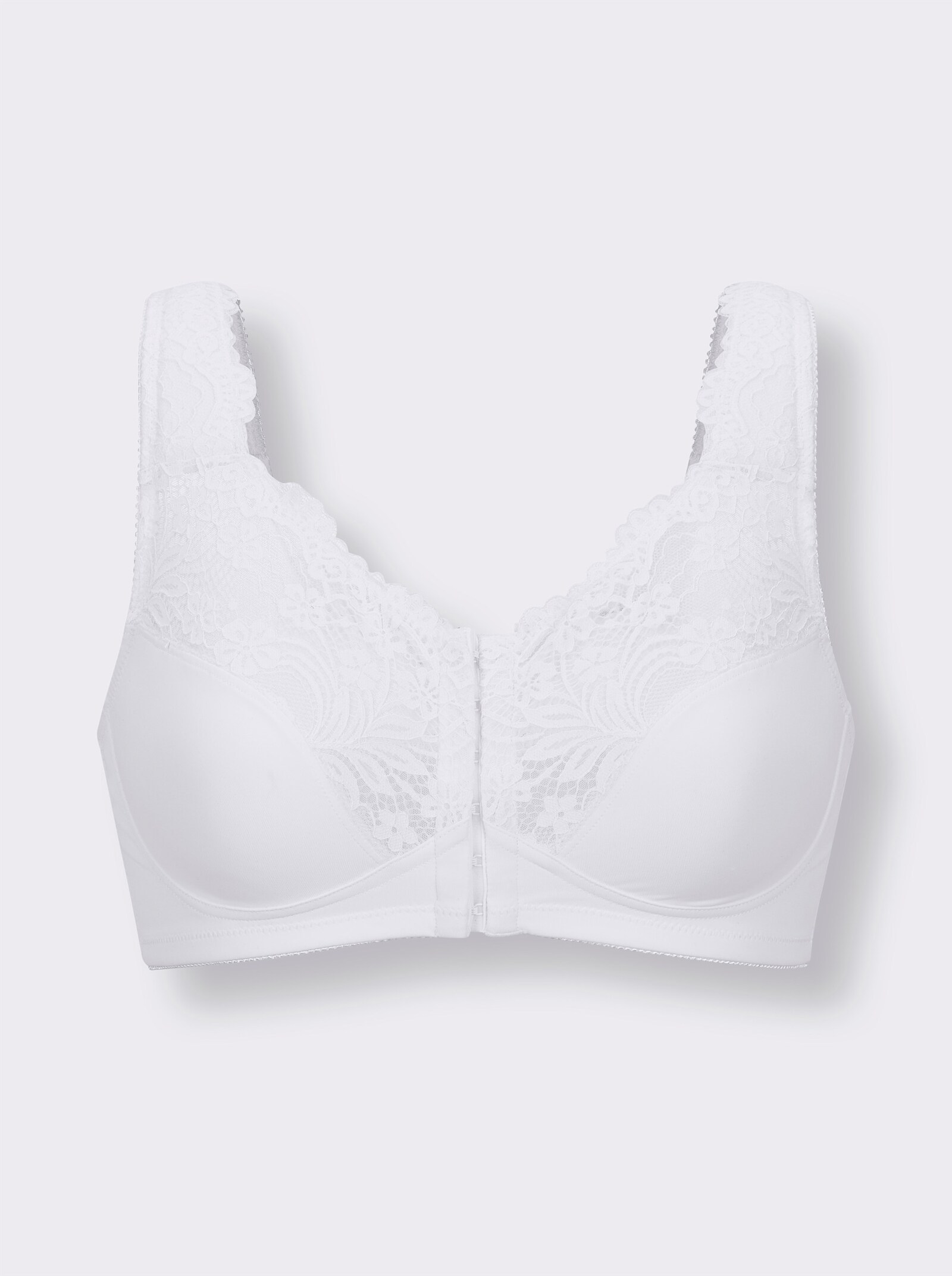wäschepur Vorderverschluss-BH ohne Bügel - weiß