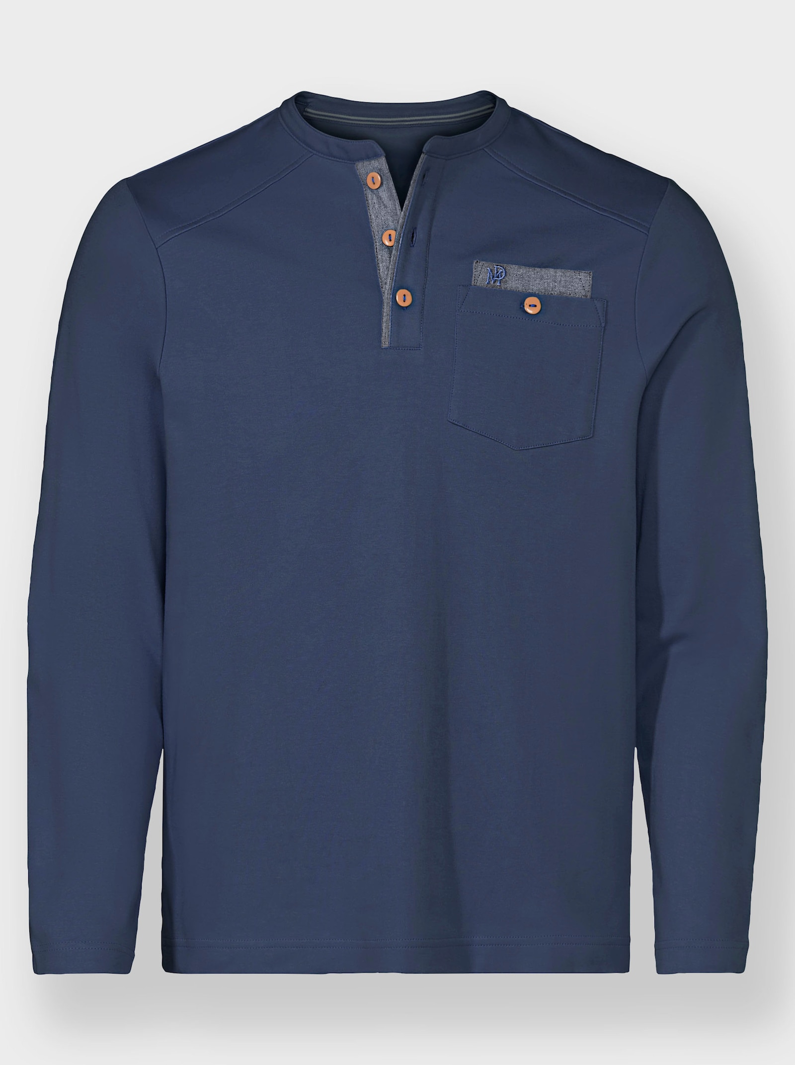 Marco Donati Langarmshirt aus Baumwolle - dunkelblau