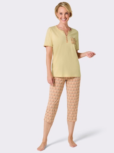 wäschepur Capri-Anzug - vanille-apricot-bedruckt