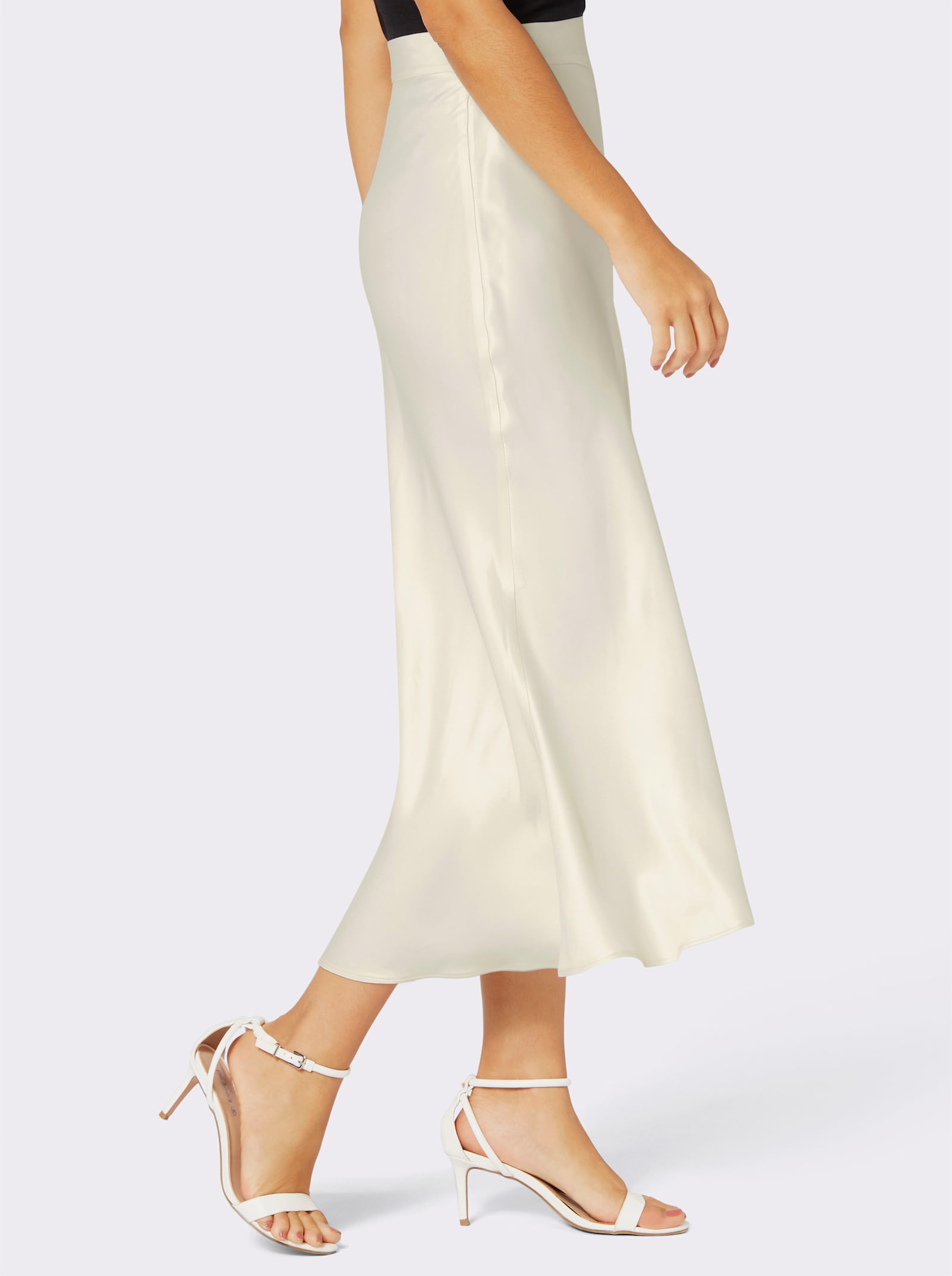 Satinrock aus reiner Viskose - champagner