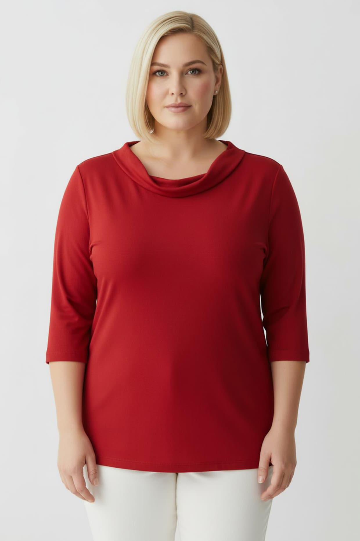 Wasserfallshirt mit 3/4-langen Ärmeln - zimt