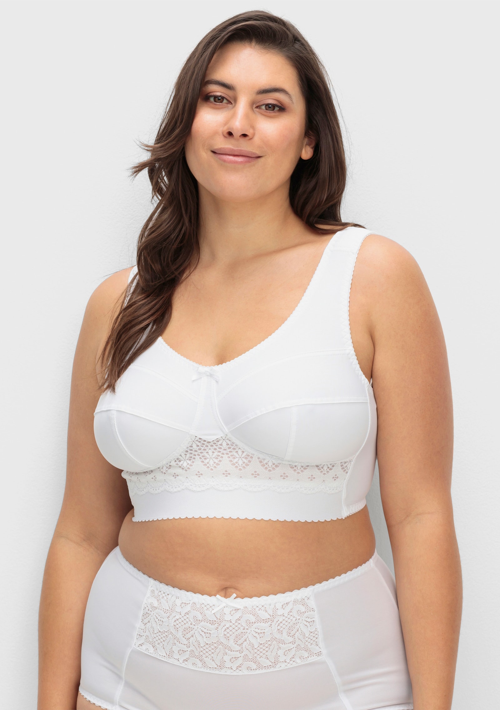 wäschepur Entlastungs-BH ohne Bügel , elastisches Unterbrustband - weiß