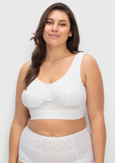 wäschepur Entlastungs-BH ohne Bügel , elastisches Unterbrustband - weiß