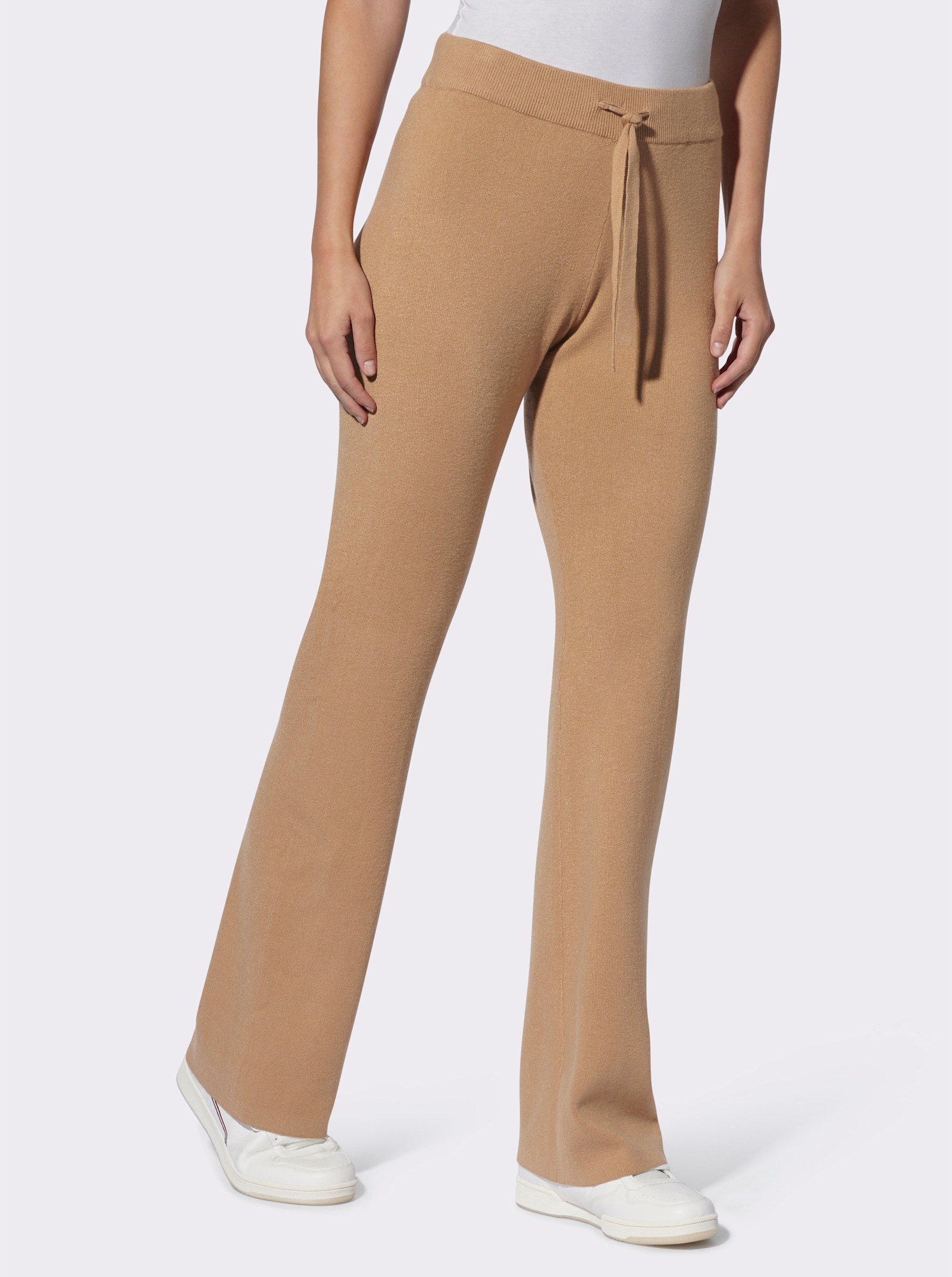 heine Strickhose mit leicht ausgestelltem Bein - camel