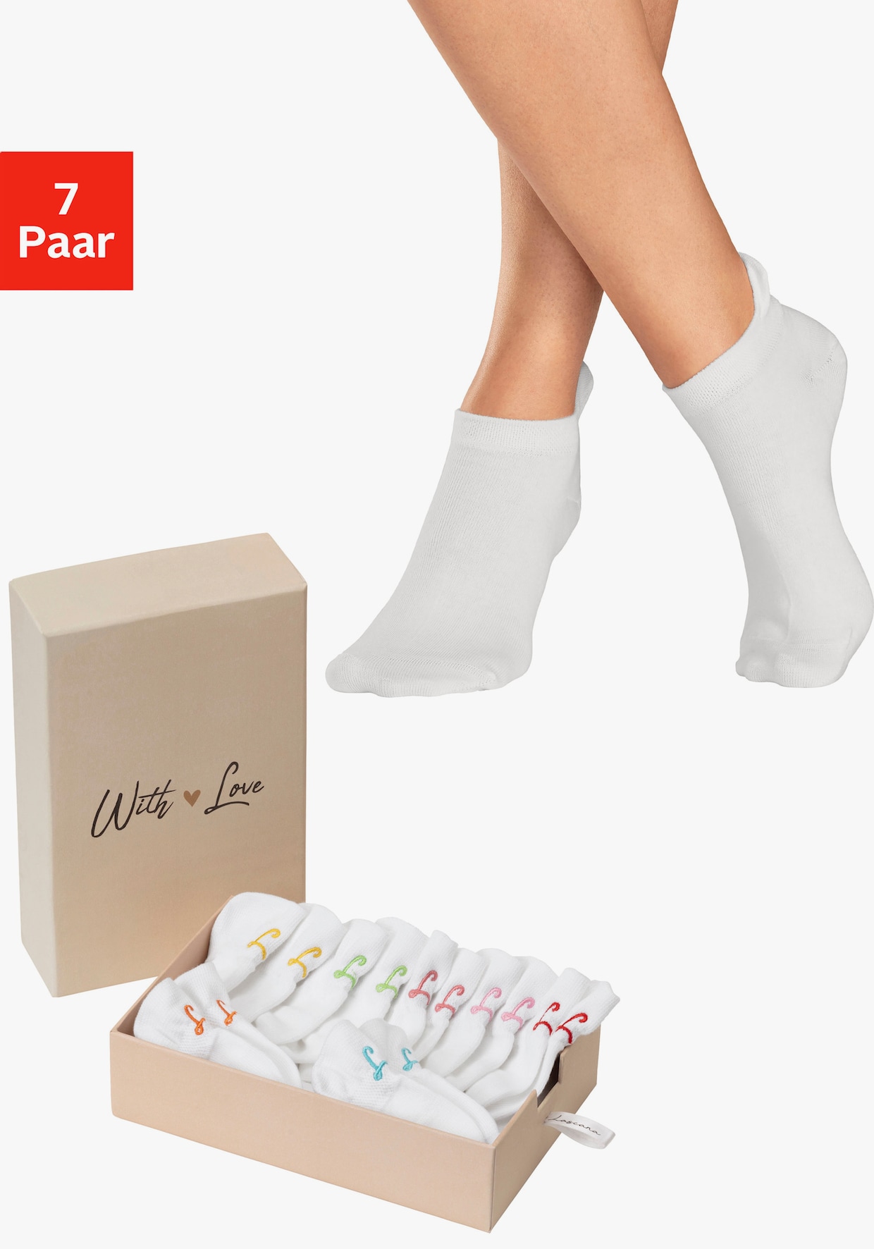 LASCANA Sneakersocken - 7x weiß